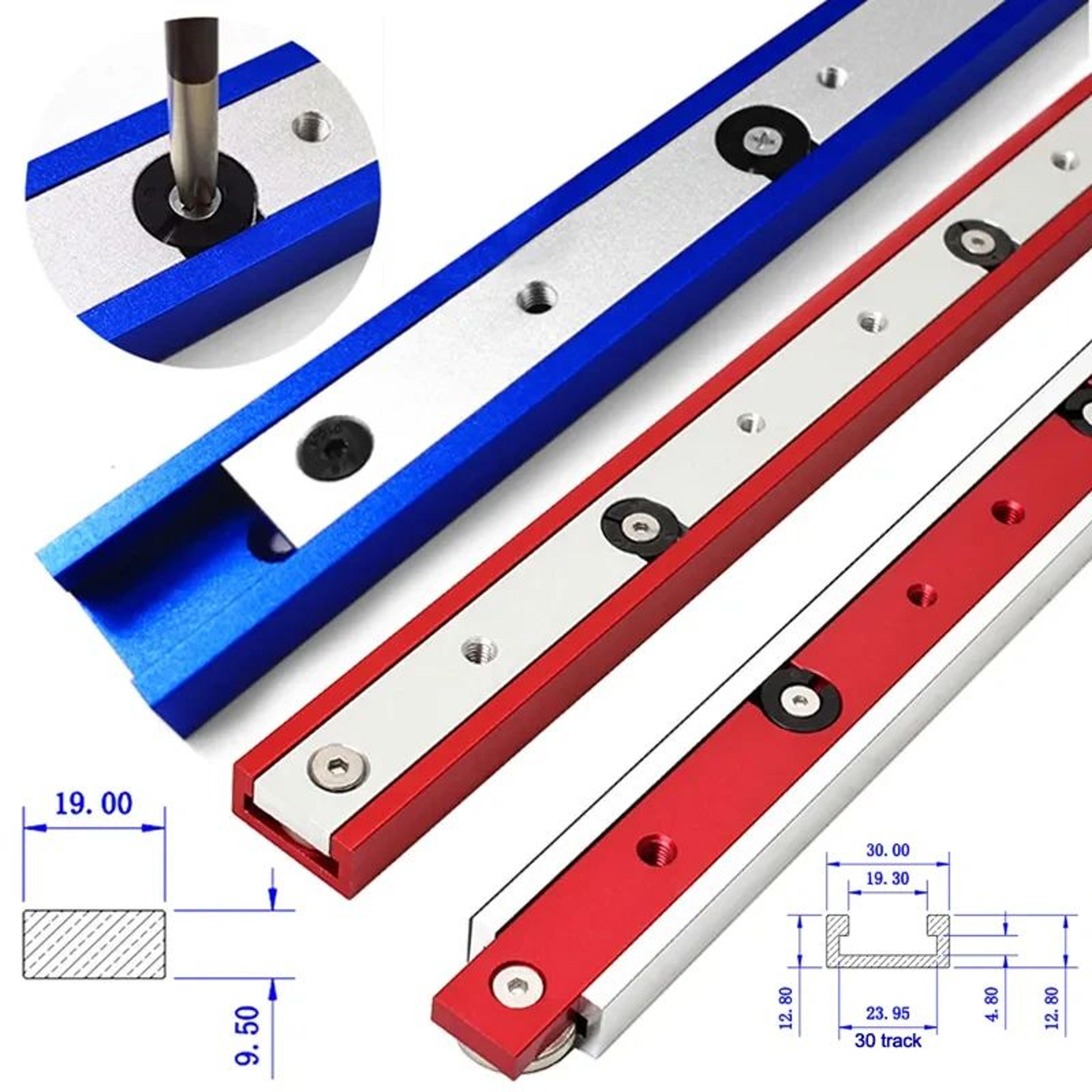 30 type aluminum t-track & miter bar slider set – table saw miter slot guide rod for precision woodworking jigs