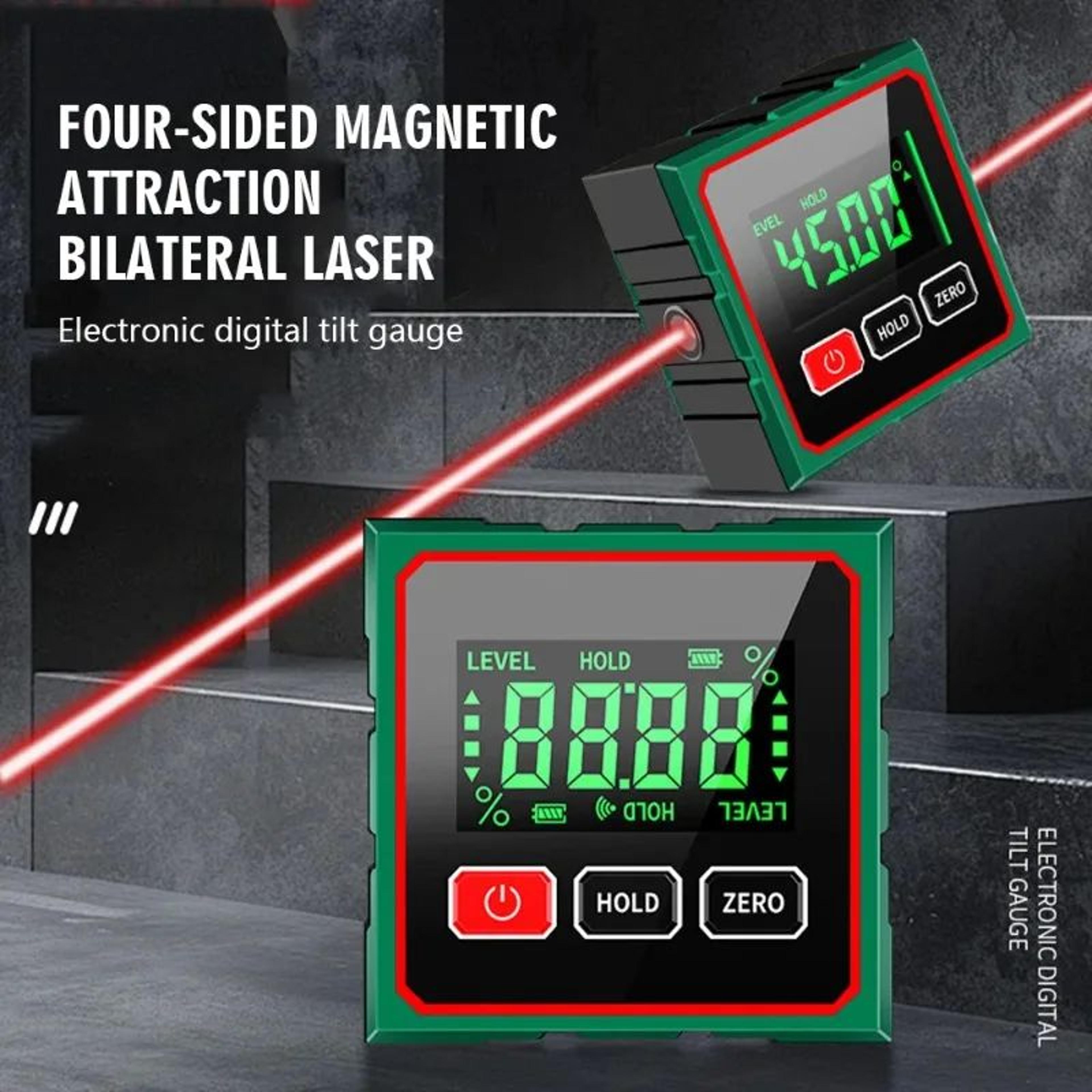 mini magnetic digital protractor inclinometer level - 0-90° angle gauge with 4-side magnets for woodworking tools