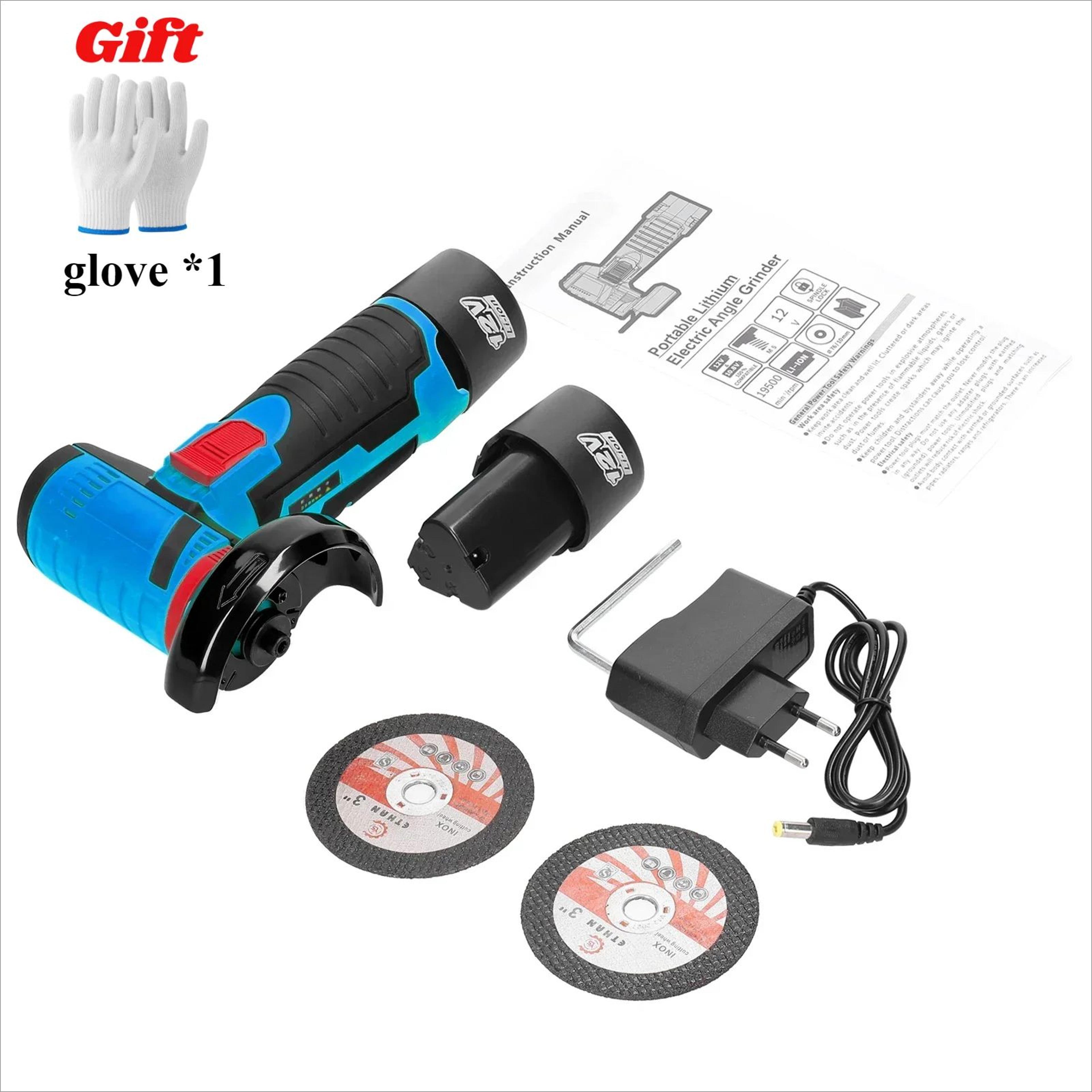 12v cordless mini angle grinder – portable brushed cutting & polishing tool for metal, wood & diy grinding