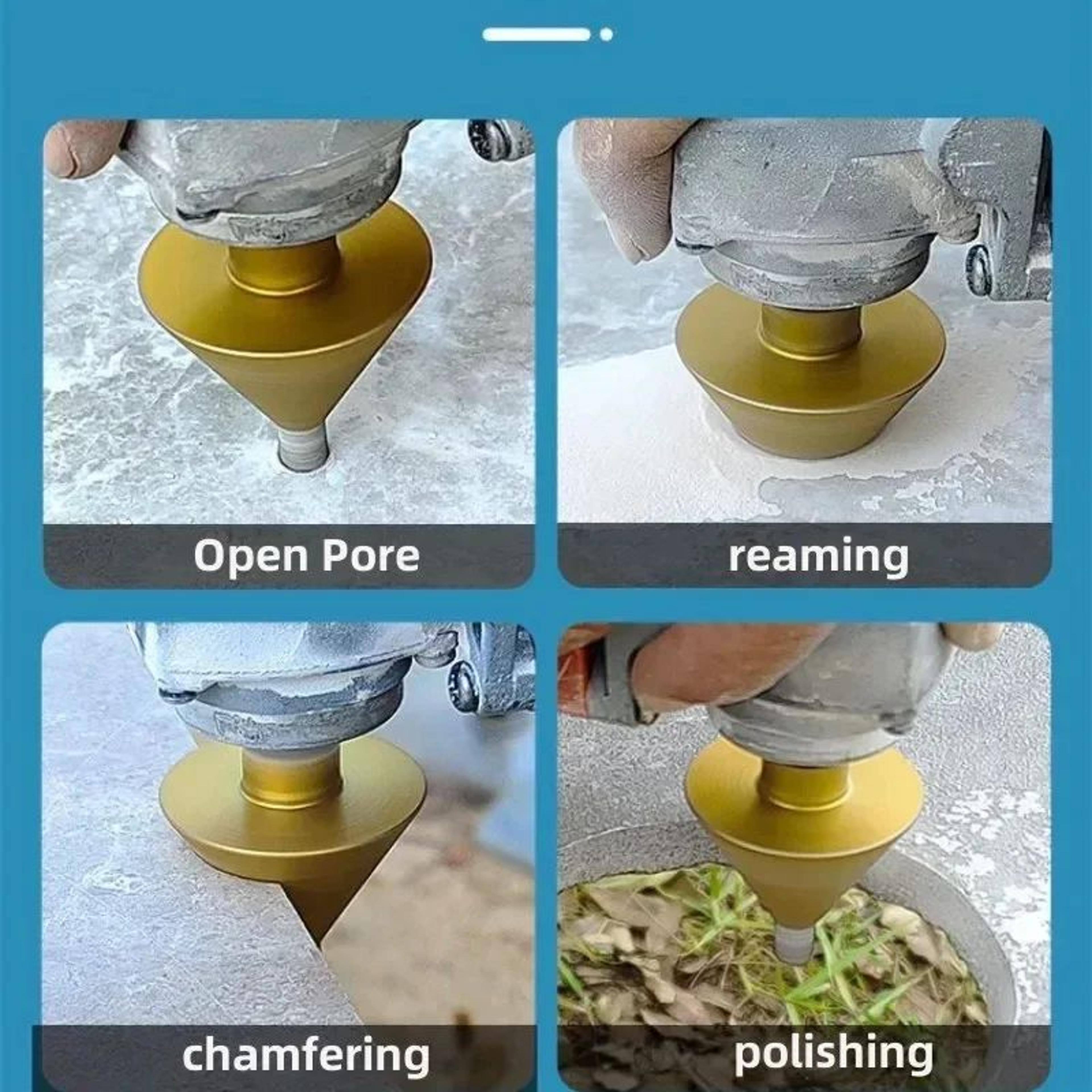 m10/m14 diamond chamfer core drill bit – enlarged hole beveling & grinding tool 38mm/50mm for granite, marble, tile