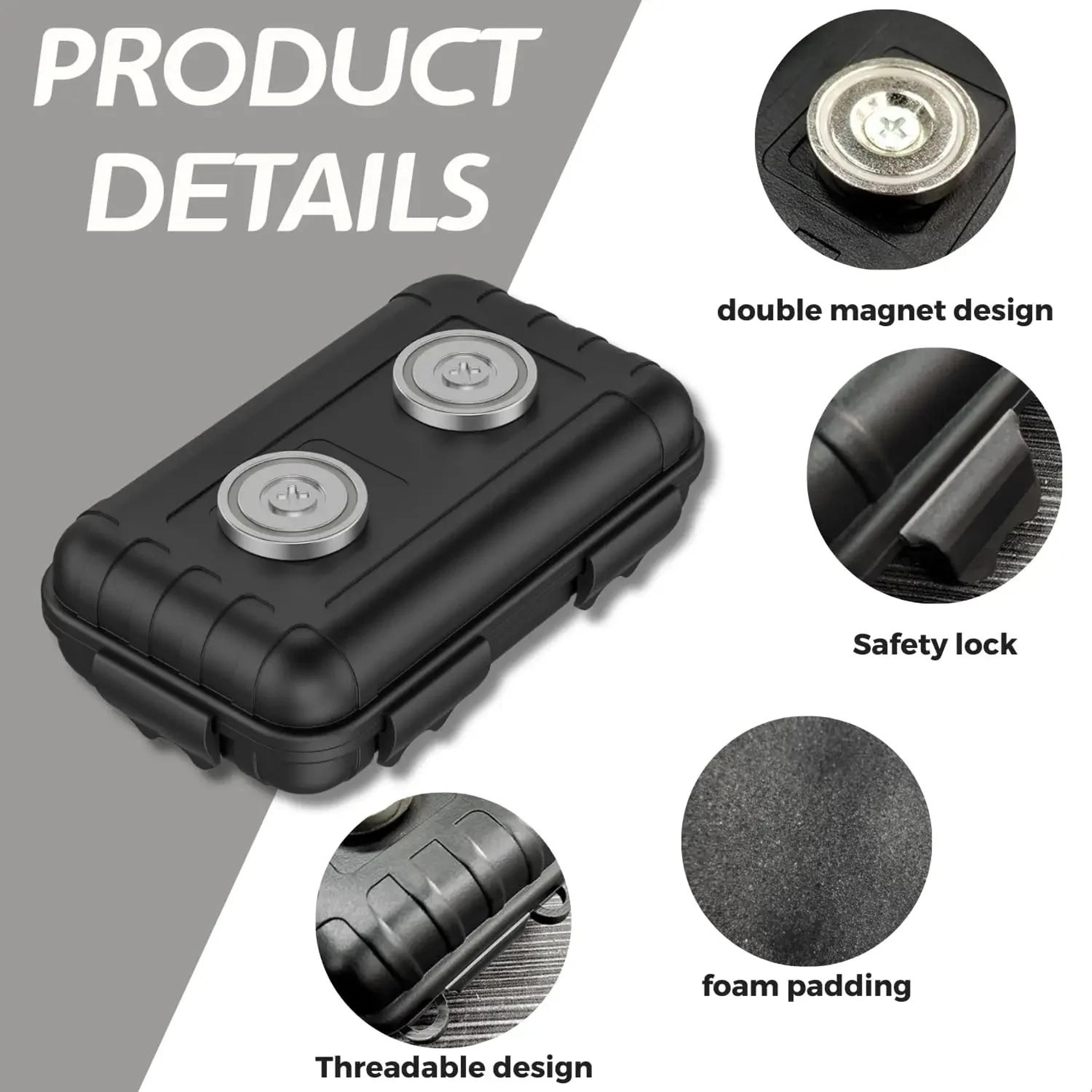 waterproof magnetic key holder storage box – hidden under-car spare key case, strong magnet gps locator & keychain stash