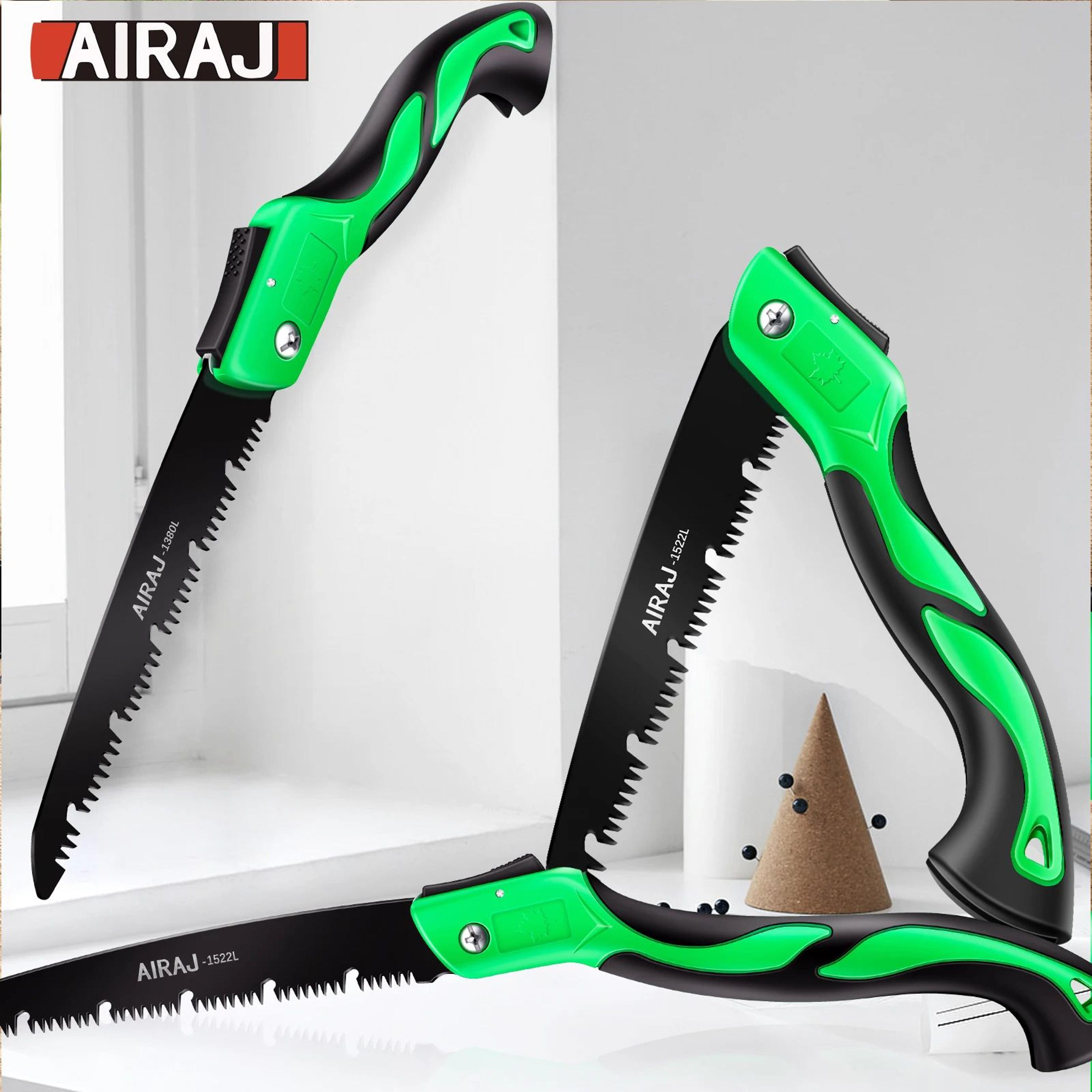 folding hand saw for wood & garden – sharp wear-resistant steel blade, portable locking woodworking pruning saw
