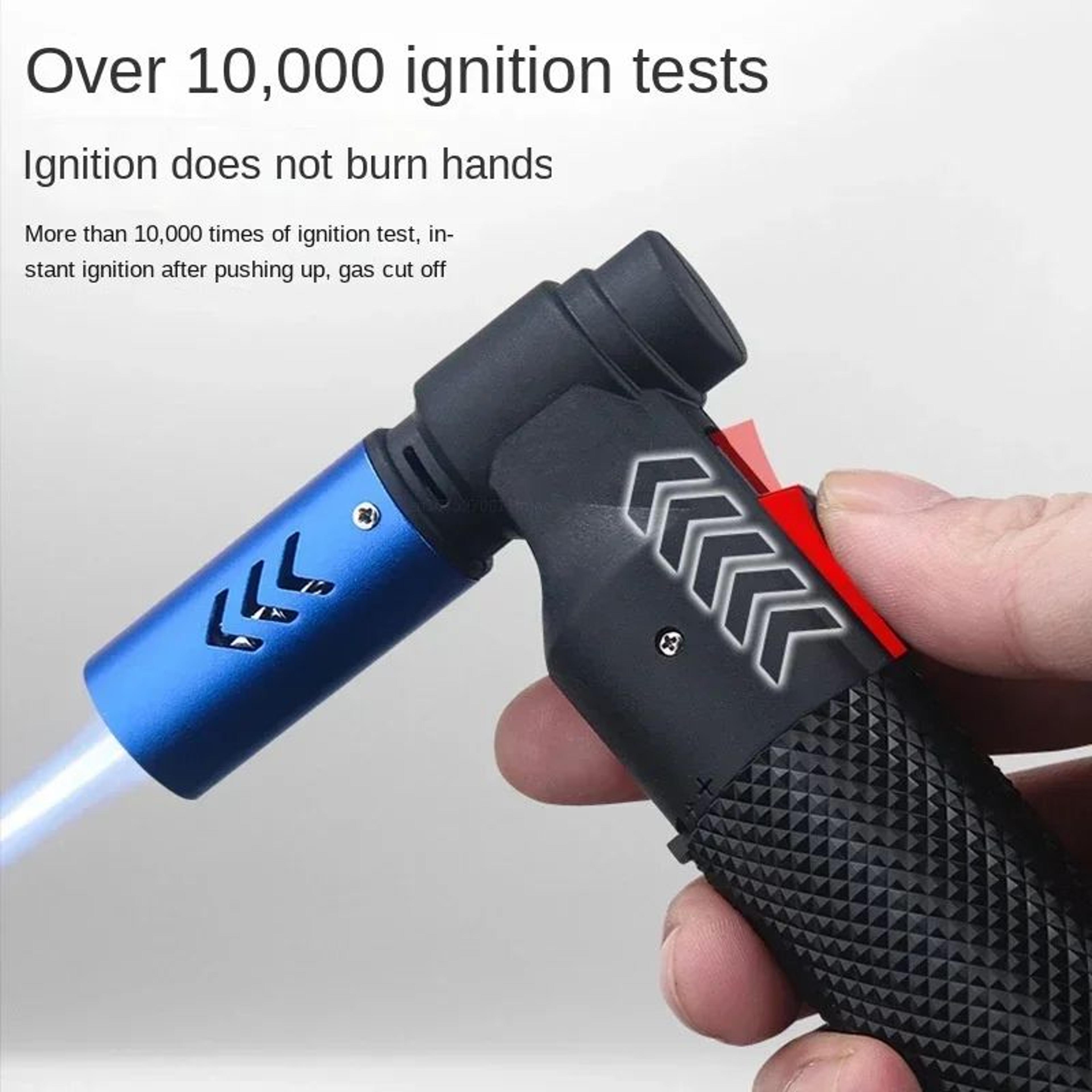 honest windproof jet flame butane lighter | metal torch for cigars, bbq, kitchen, outdoor camping & jewelry welding