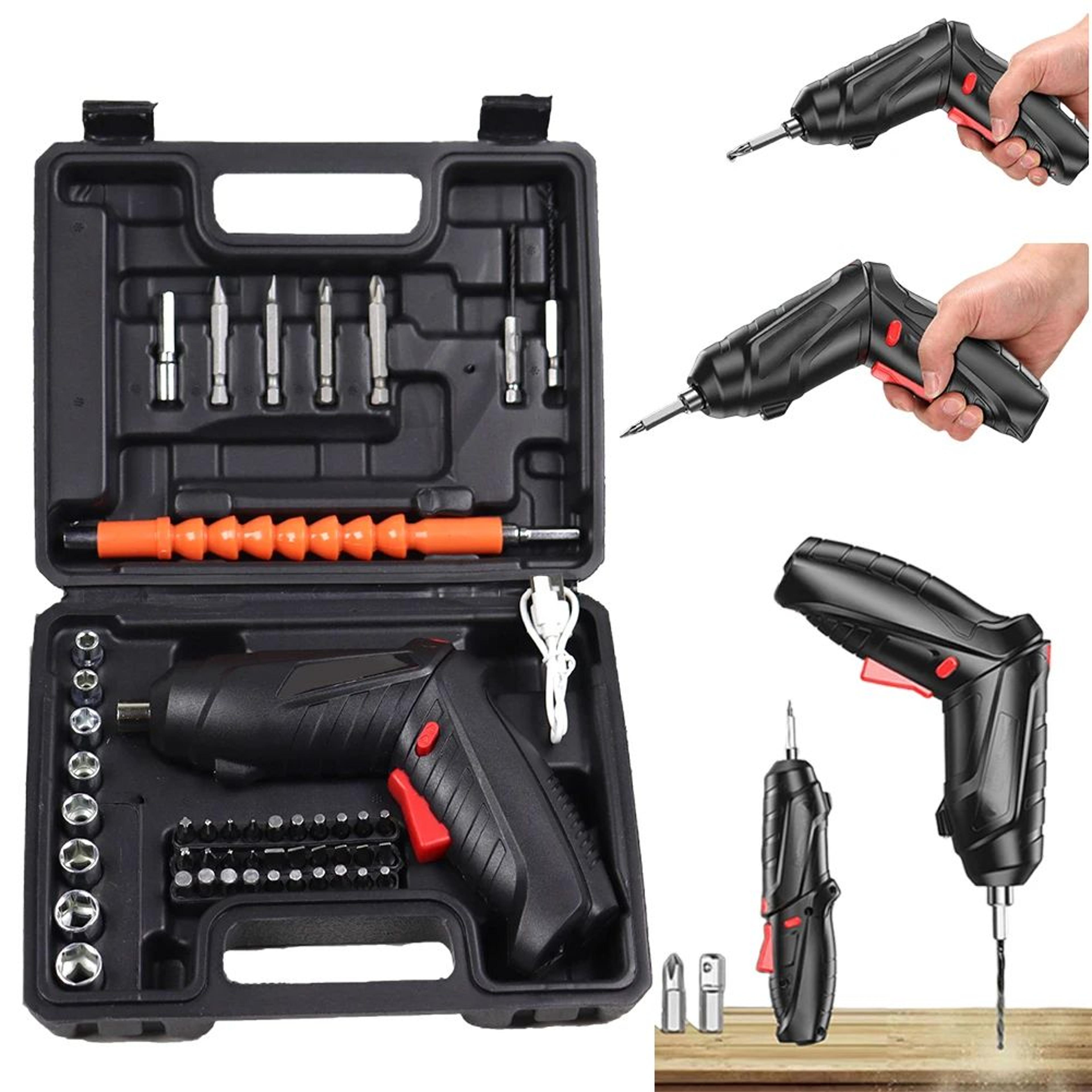 3.6v cordless electric screwdriver set | rechargeable rotatable mini drill driver for home repairs & diy assembly