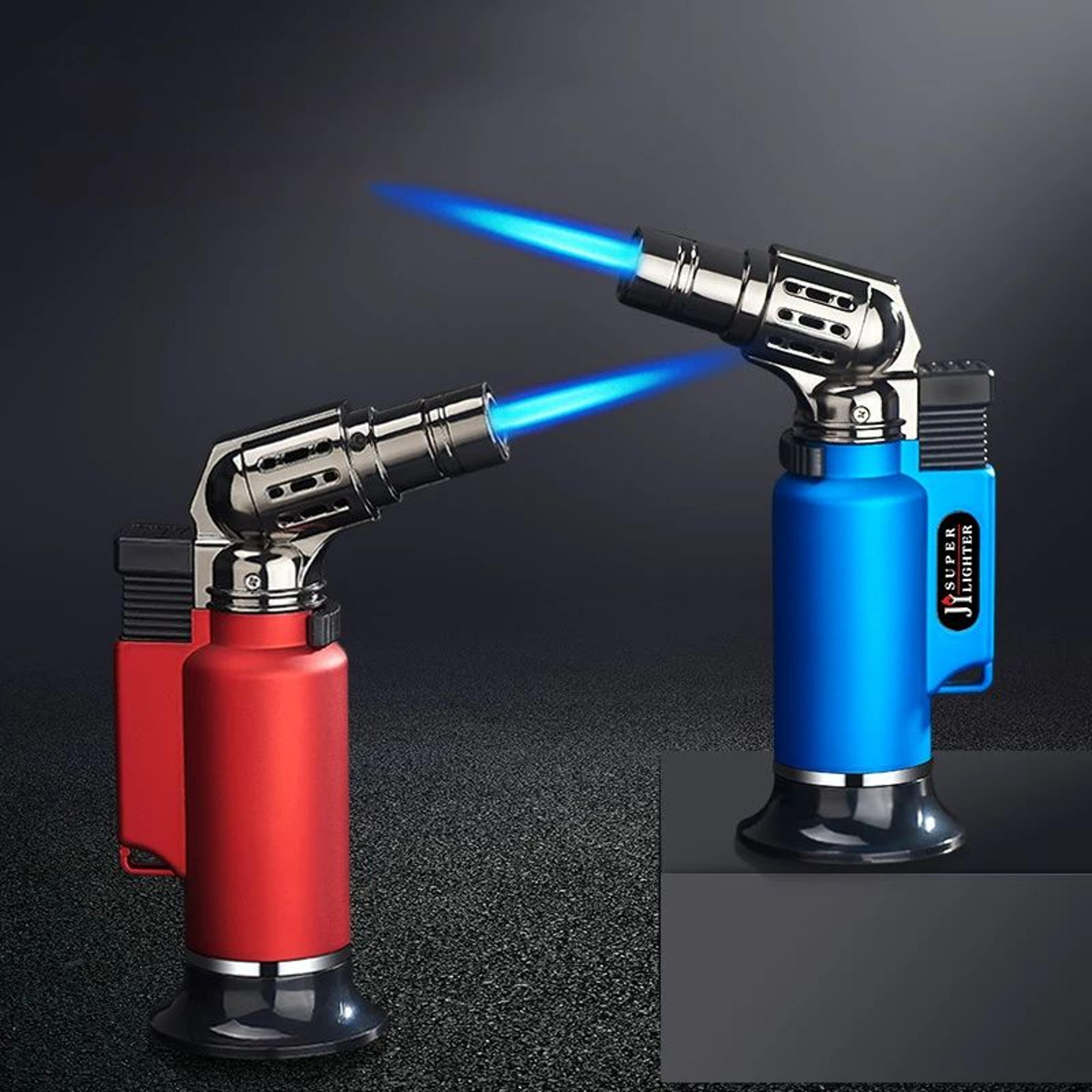 windproof turbo jet flame lighter metal refillable torch for cooking, smoking, welding & outdoor use – gift for men