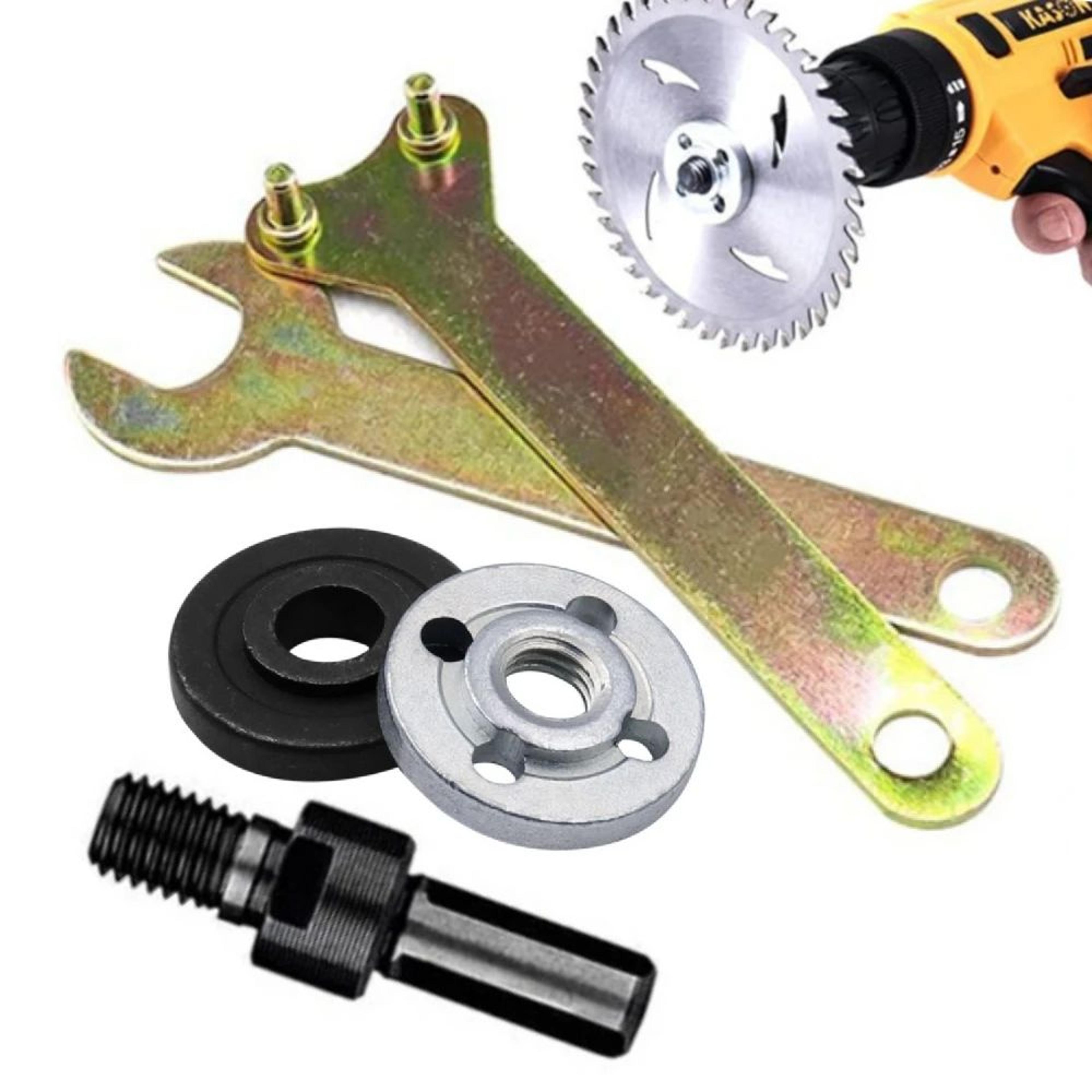 3/8 inches drill to angle grinder adapter rod with handle – cutting & polishing conversion tool for metal, disc & wheels