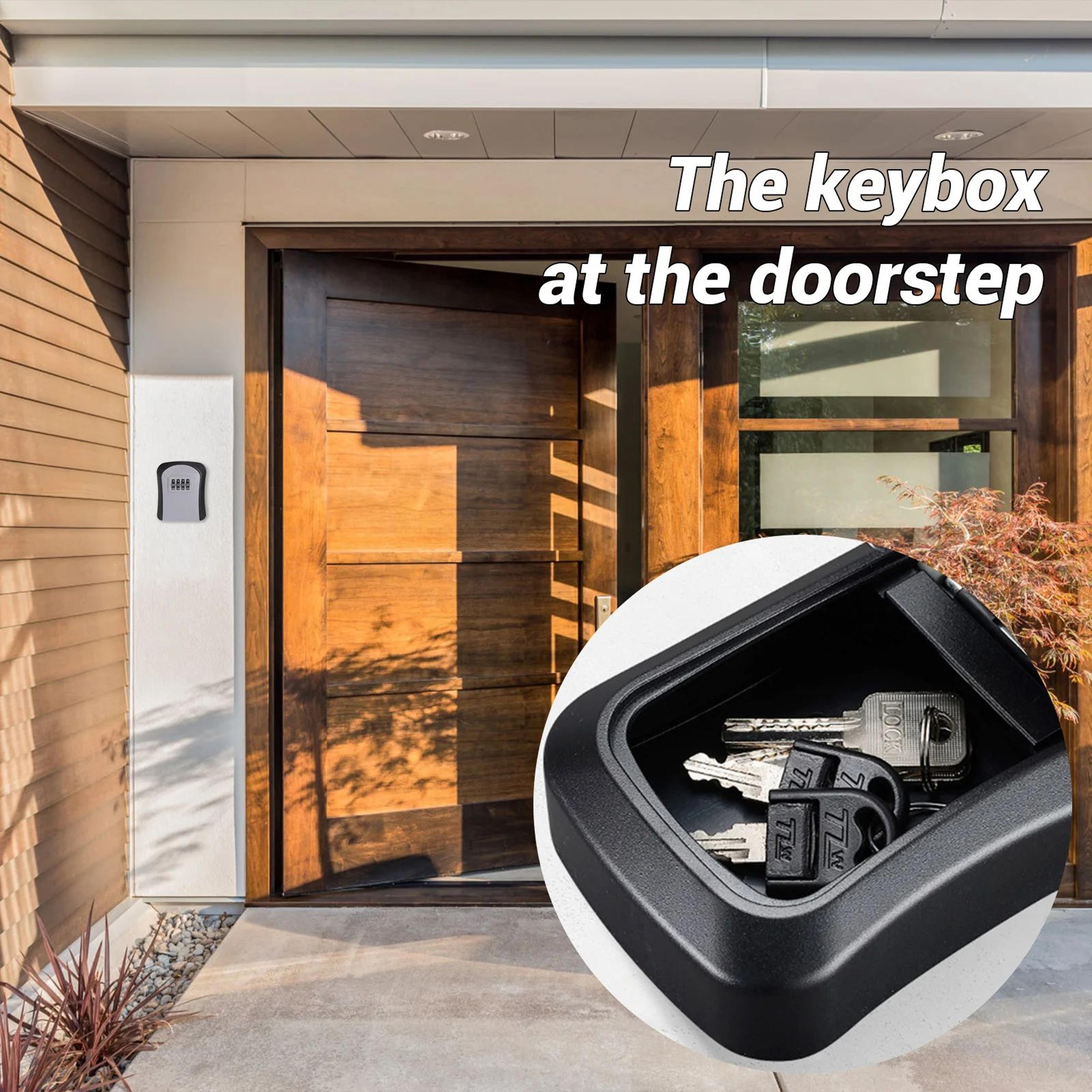 wall mount key lock box with combination code – secure spare key storage for apartments, realtors & home