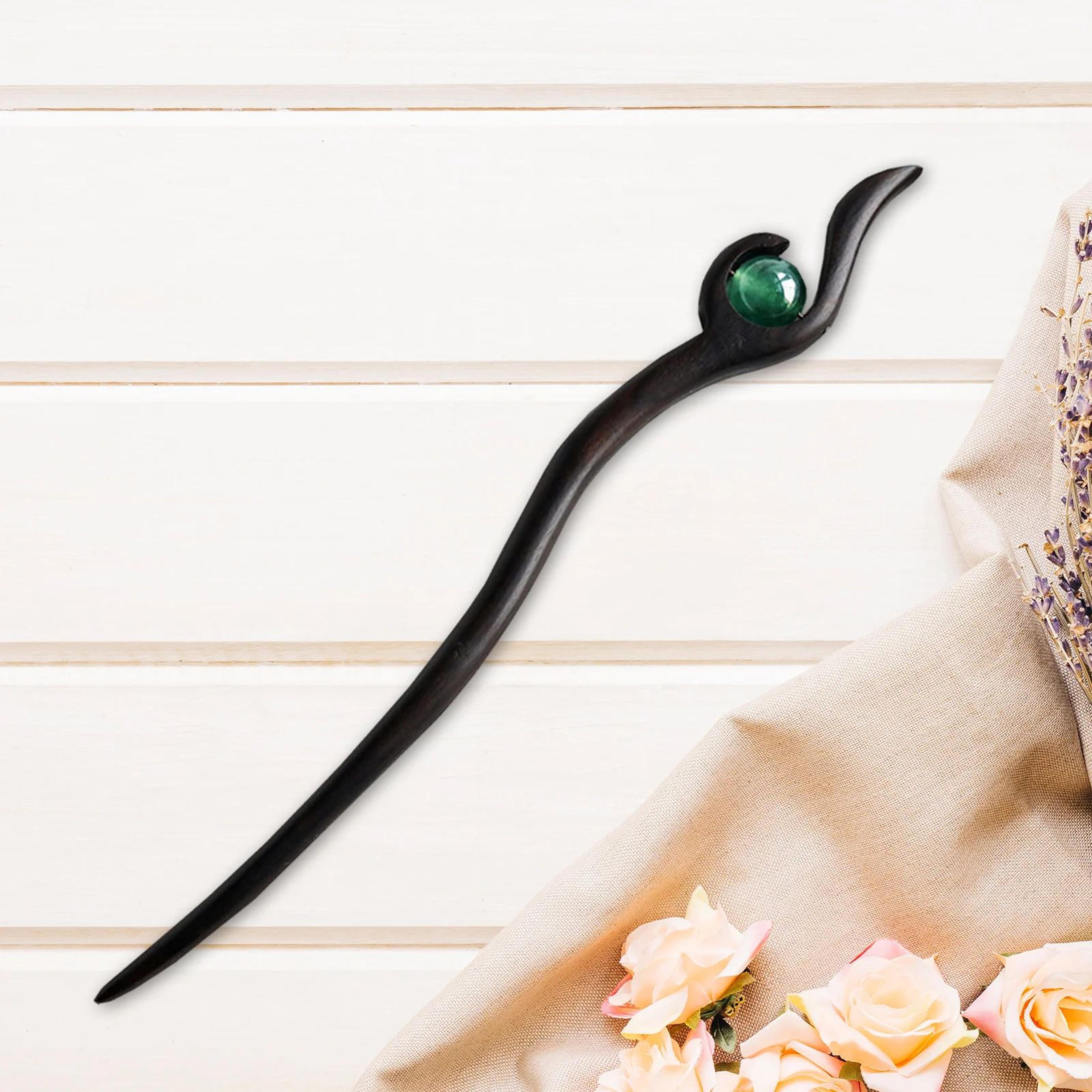 vintage wooden hair stick chinese style hairpin for women & girls – elegant diy bun & updo hairstick