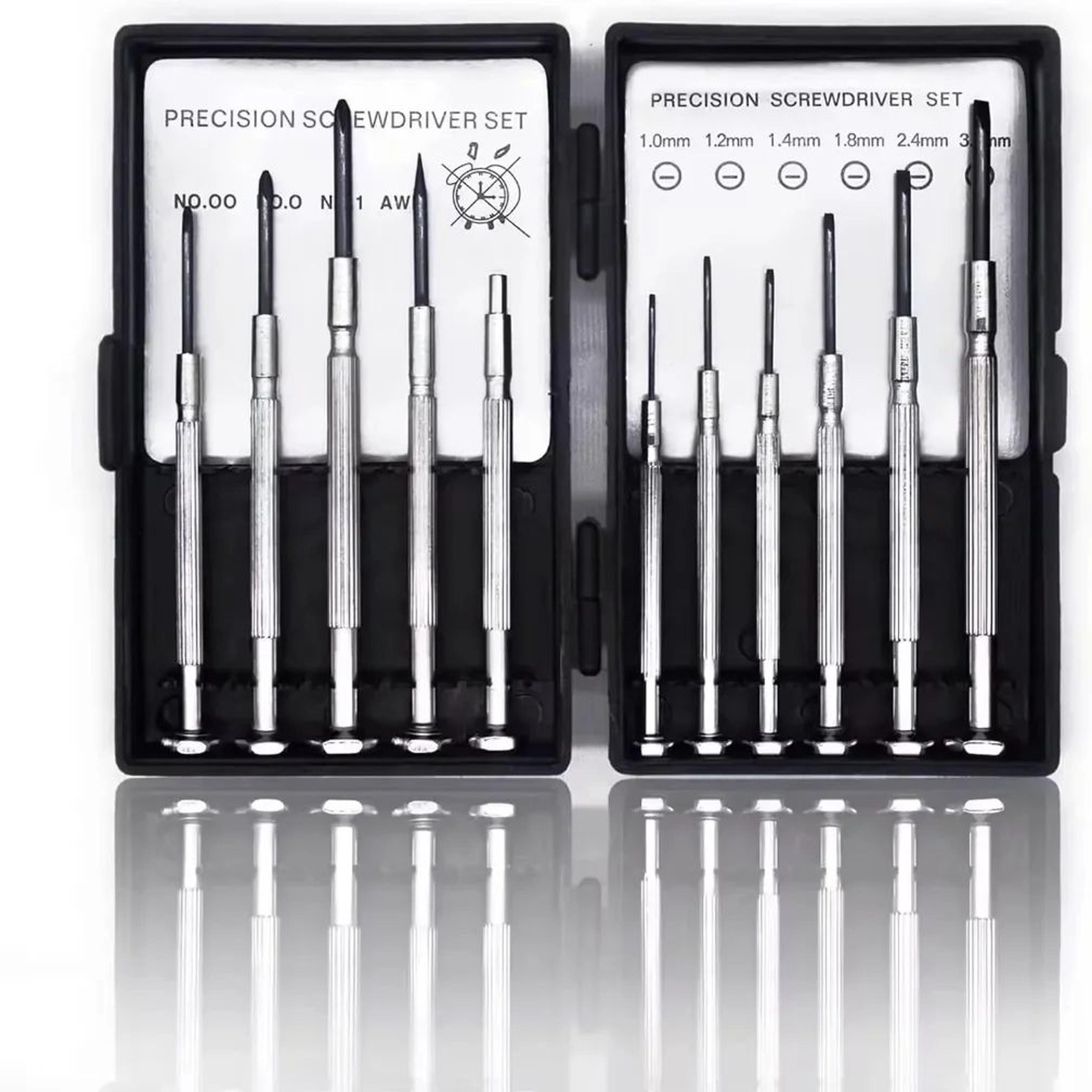11 pcs mini precision screwdriver set in tough red case for electronics, toys, laptop, pc & watch repair small tool kit