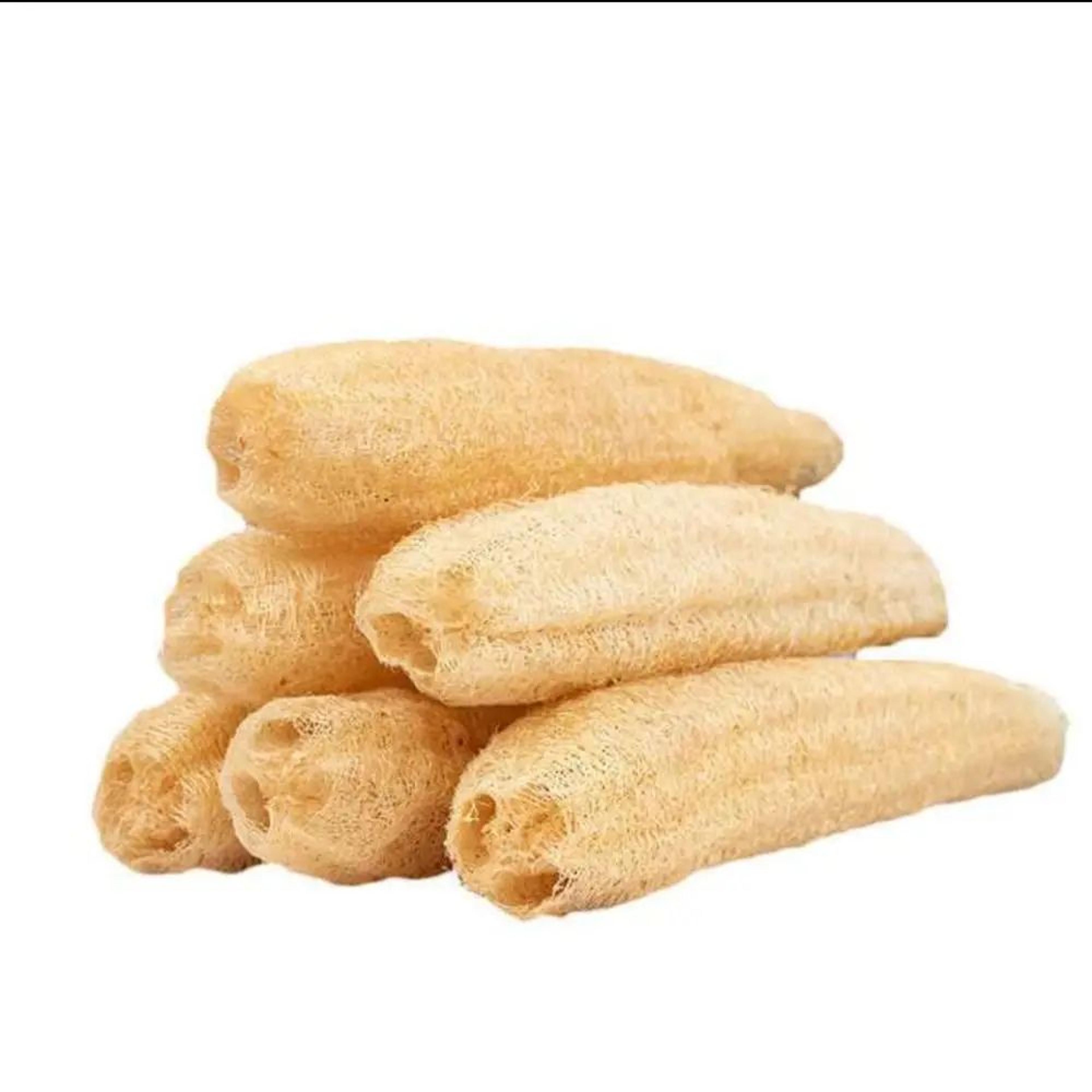 natural loofah luffa sponge long plant-based dishwashing & bath scrubber | non-stick safe, super absorbent pot brush