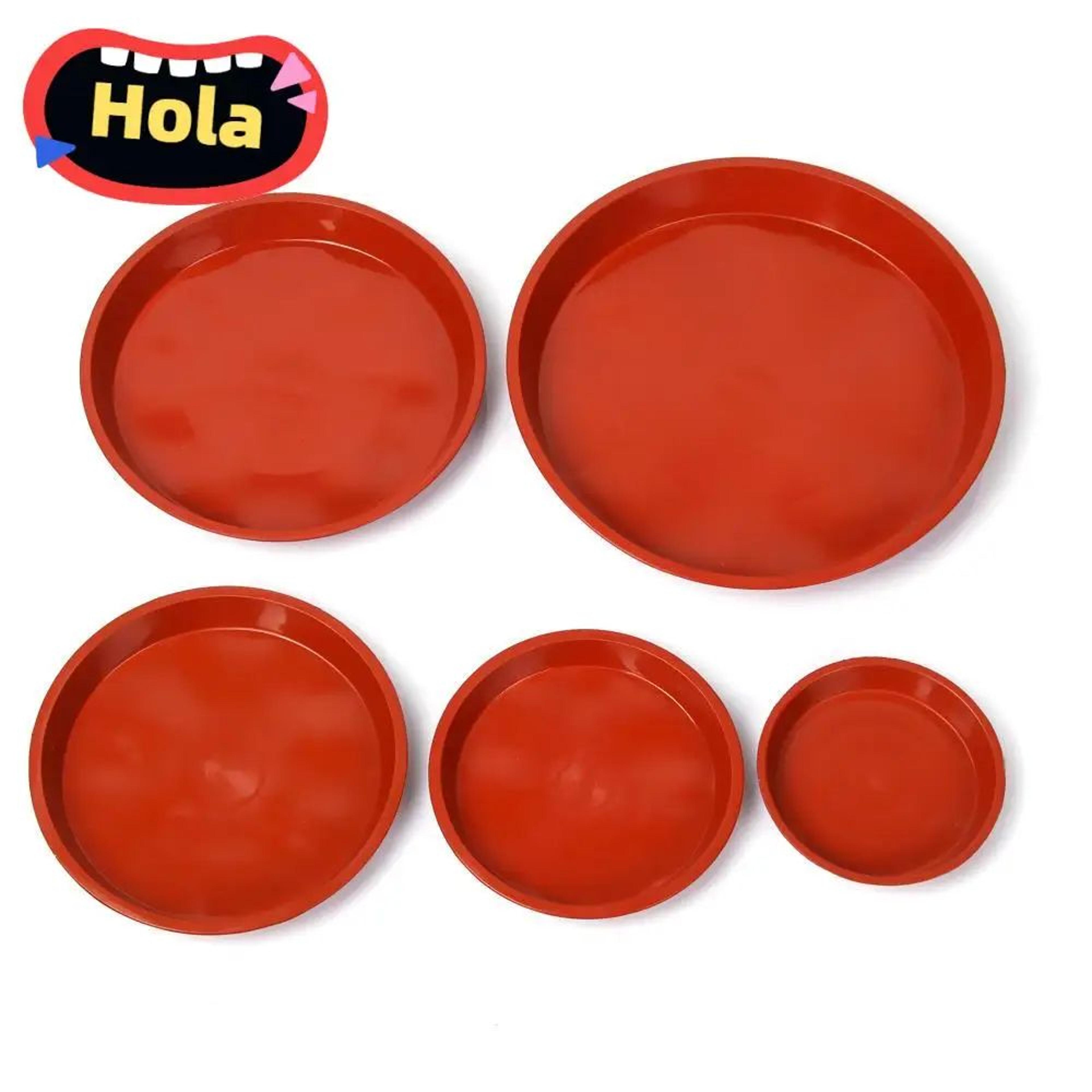 3 pcs plant pot saucers drip trays – durable plastic flower pot trays for indoor/outdoor planters, water catcher base