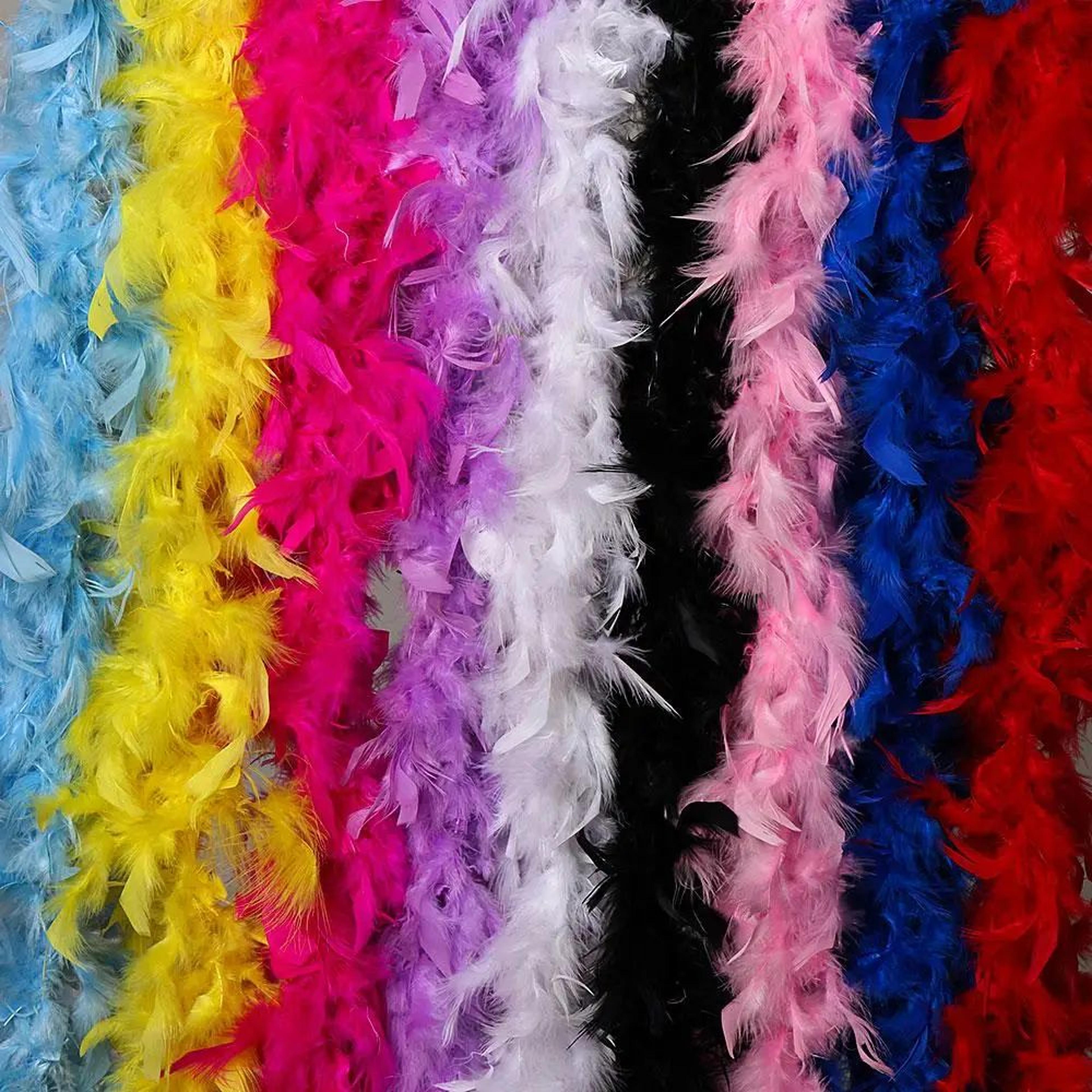 2m fluffy feather boa trim strip for sewing crafts, costume & fancy dress, wedding party decor diy apparel accessory