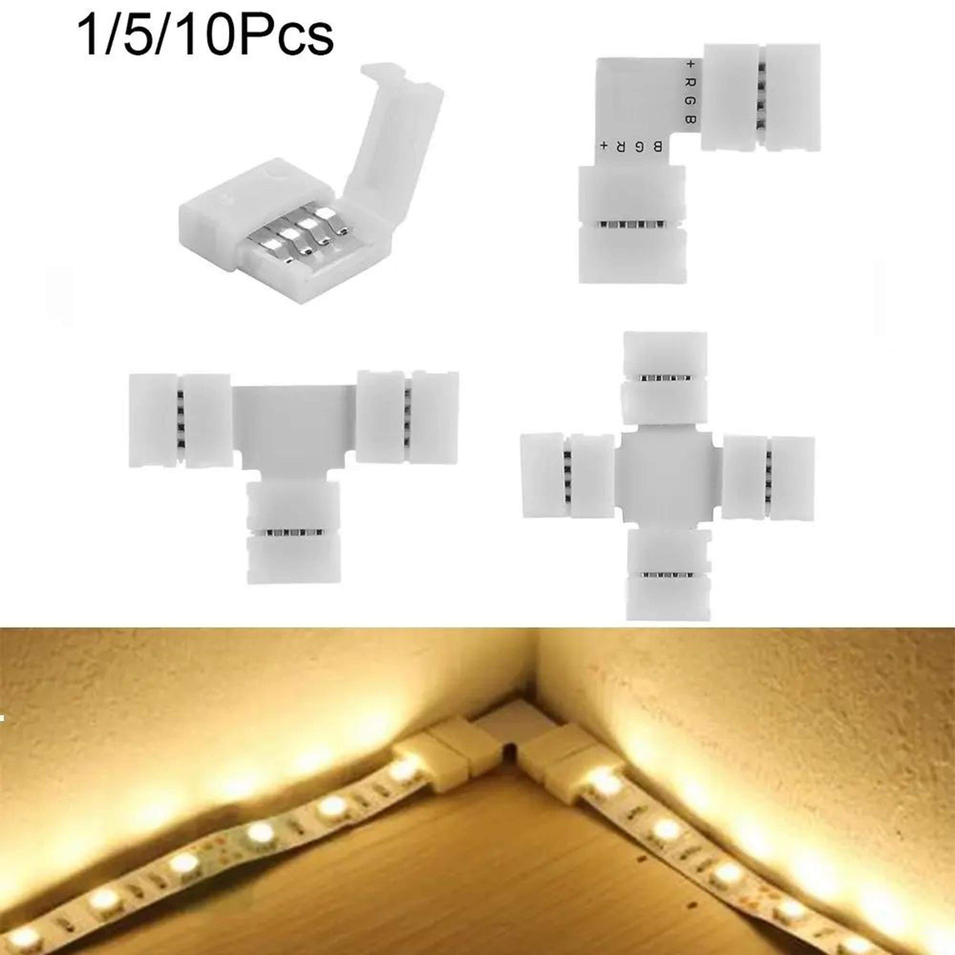 4pin rgb led strip connectors l/t/cross corner clip couplers for 3528 5050 pcb, solderless fast join accessories
