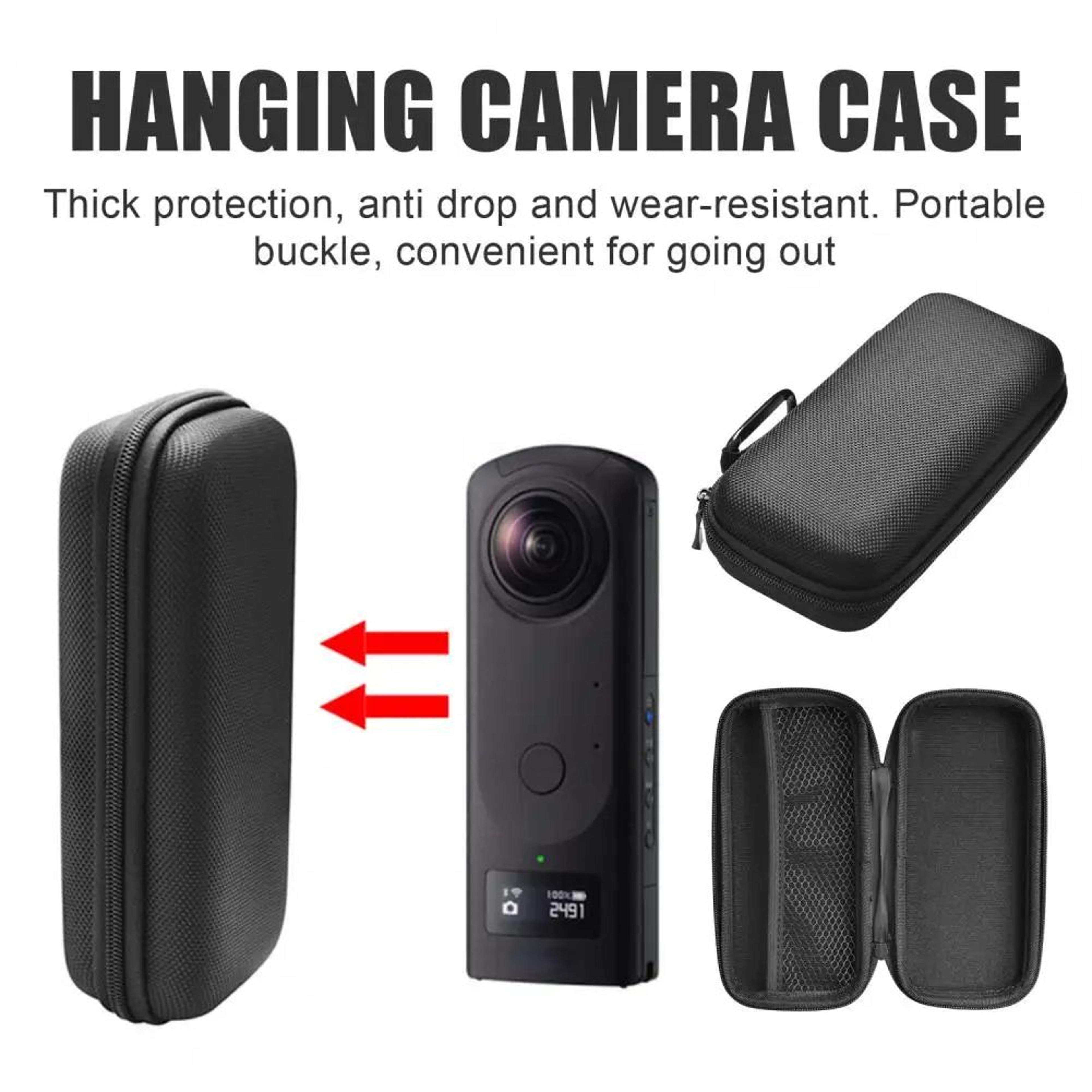 eva hard shell action camera case for ricoh theta z1, portable 360° camera storage bag with shockproof protection