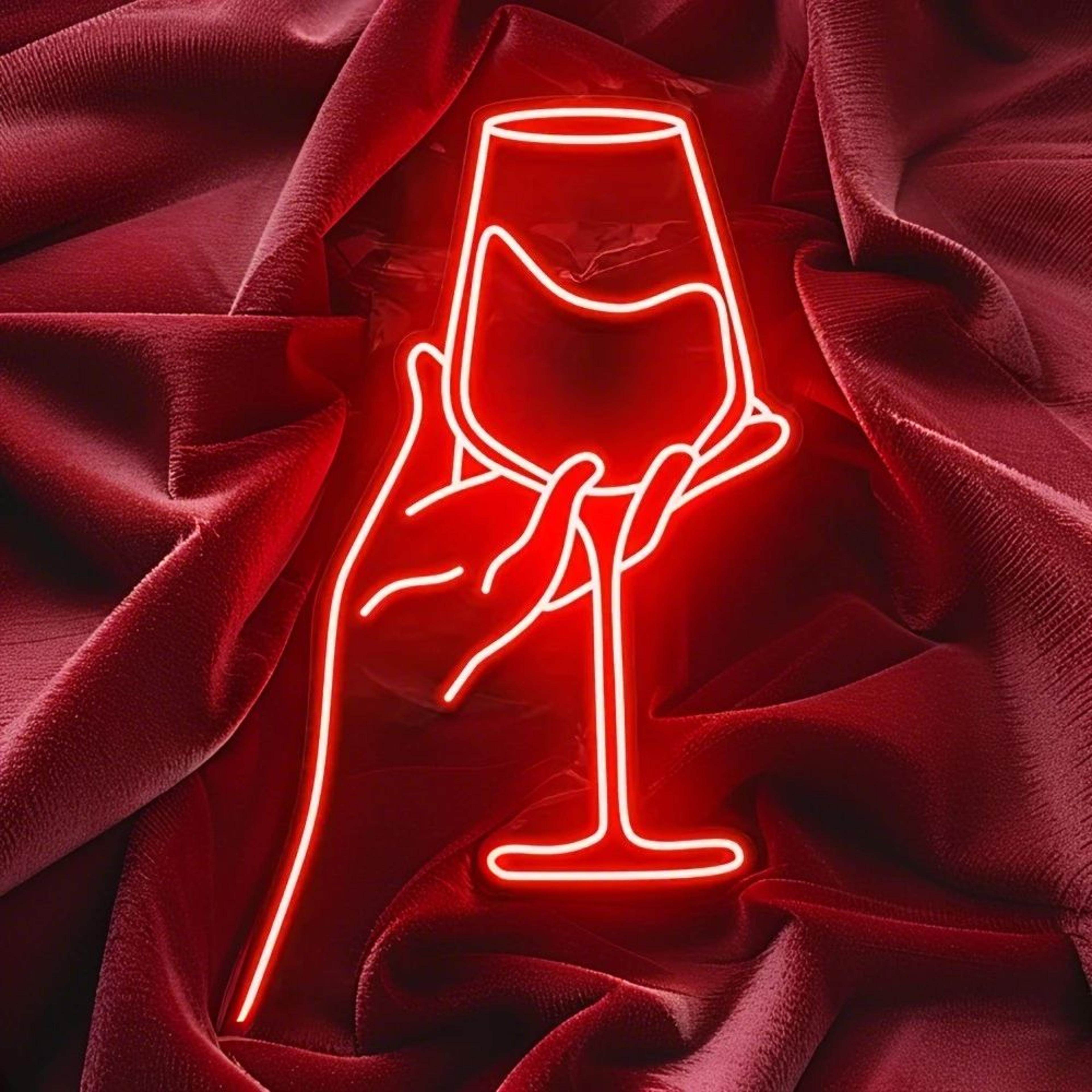 cheers wine glasses led neon sign – dimmable usb wall light for home bar, bedroom decor, party ambience glow