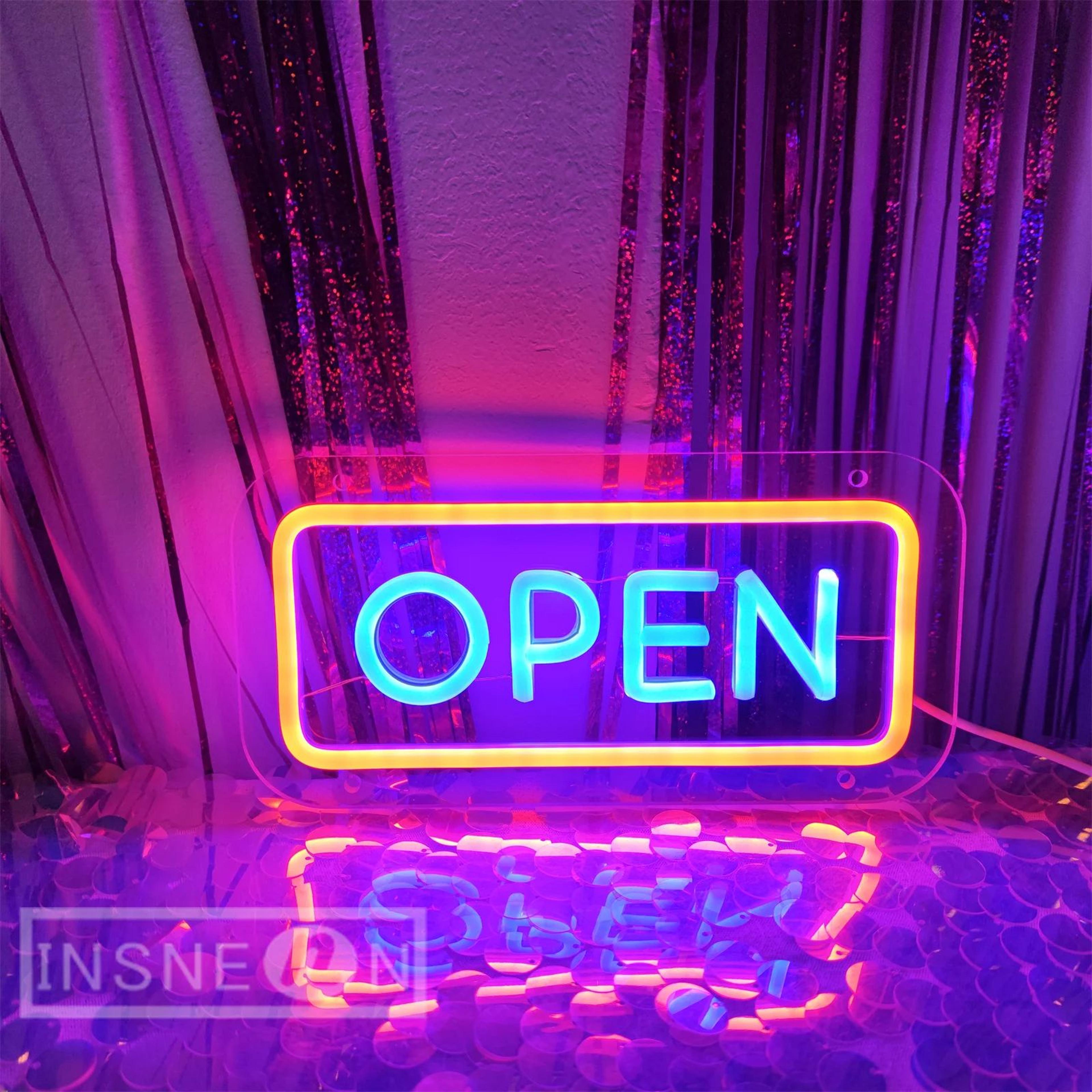 led open neon sign for shop window – usb wall hanging light for storefront, salon, cafe & room decor, bright glow