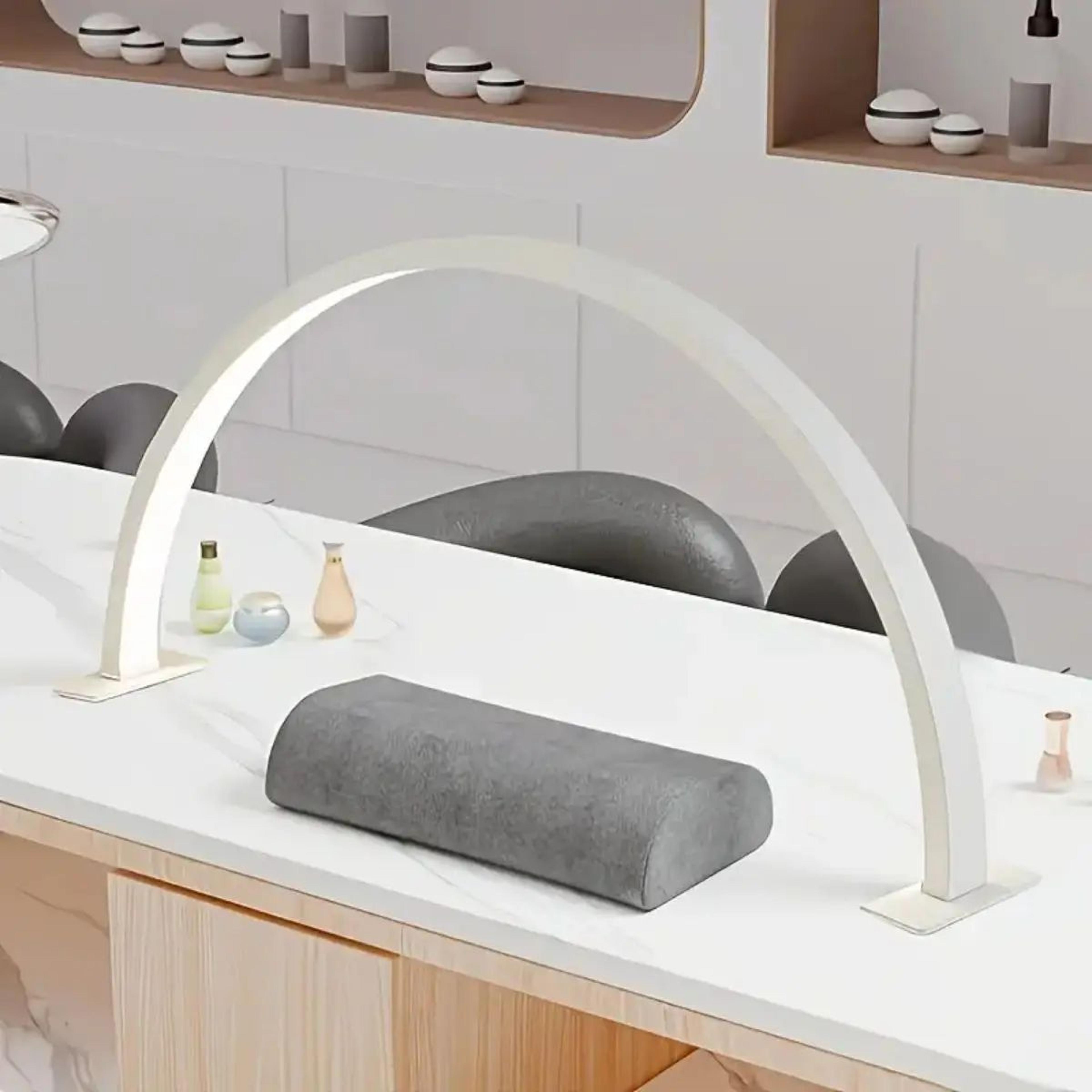 crescent nail desk lamp, adjustable brightness & color temp, led lash extension light for salon skincare workstation