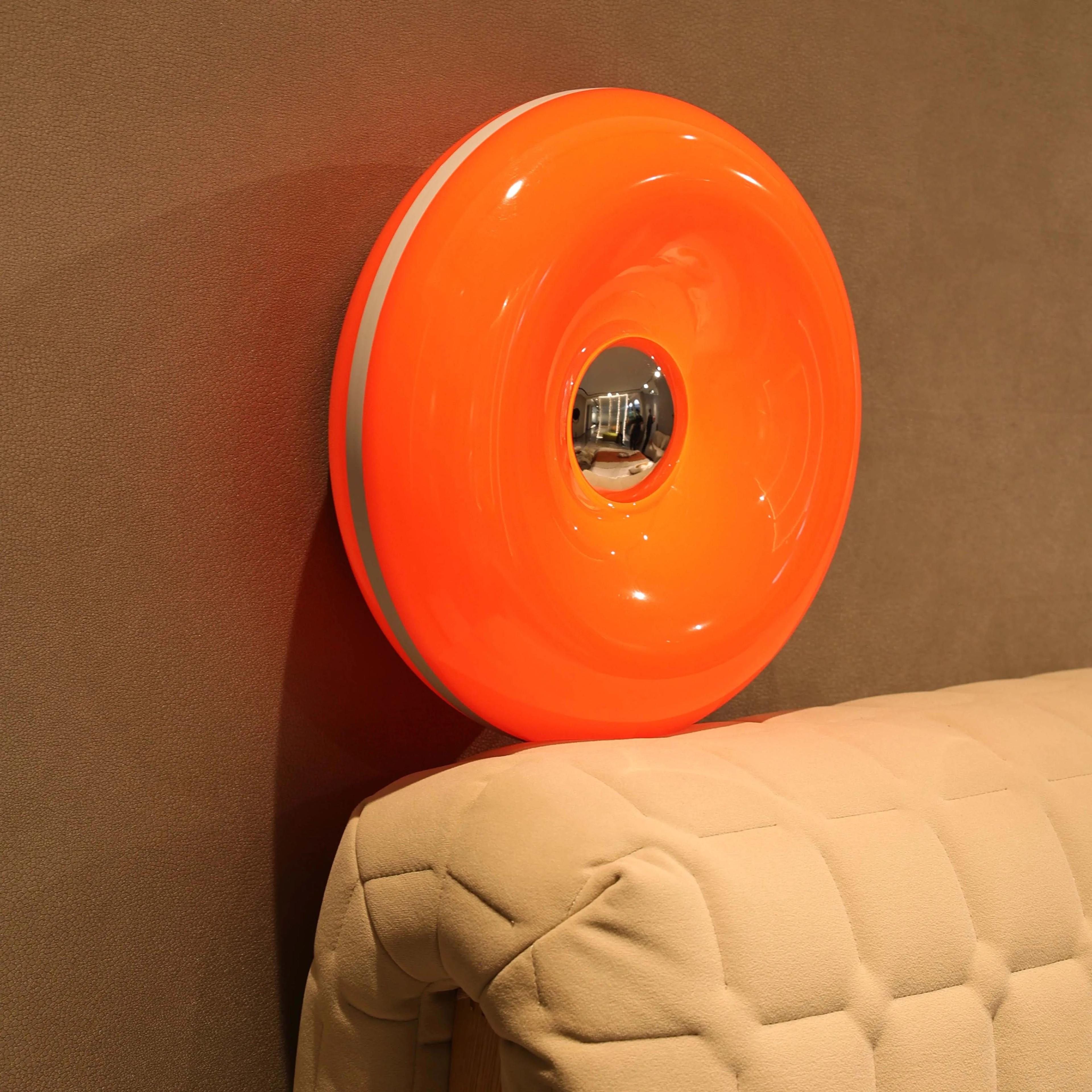 wall mounted rgb donut led lamp with touch & remote, usb powered color changing mood night light for bedroom