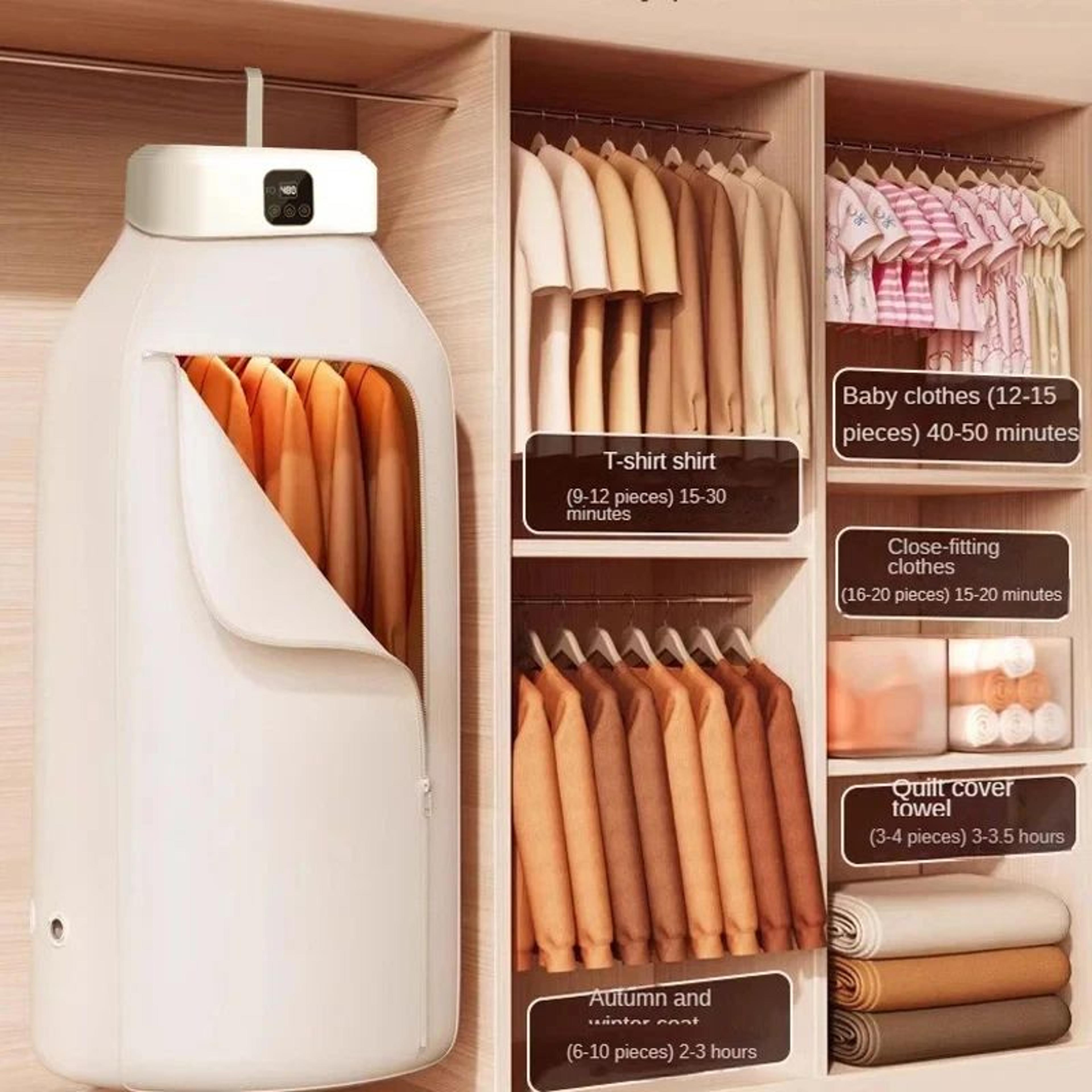 electric warm air clothes dryer cabinet w/ remote & timer, floor-standing laundry drying machine, fast home drying