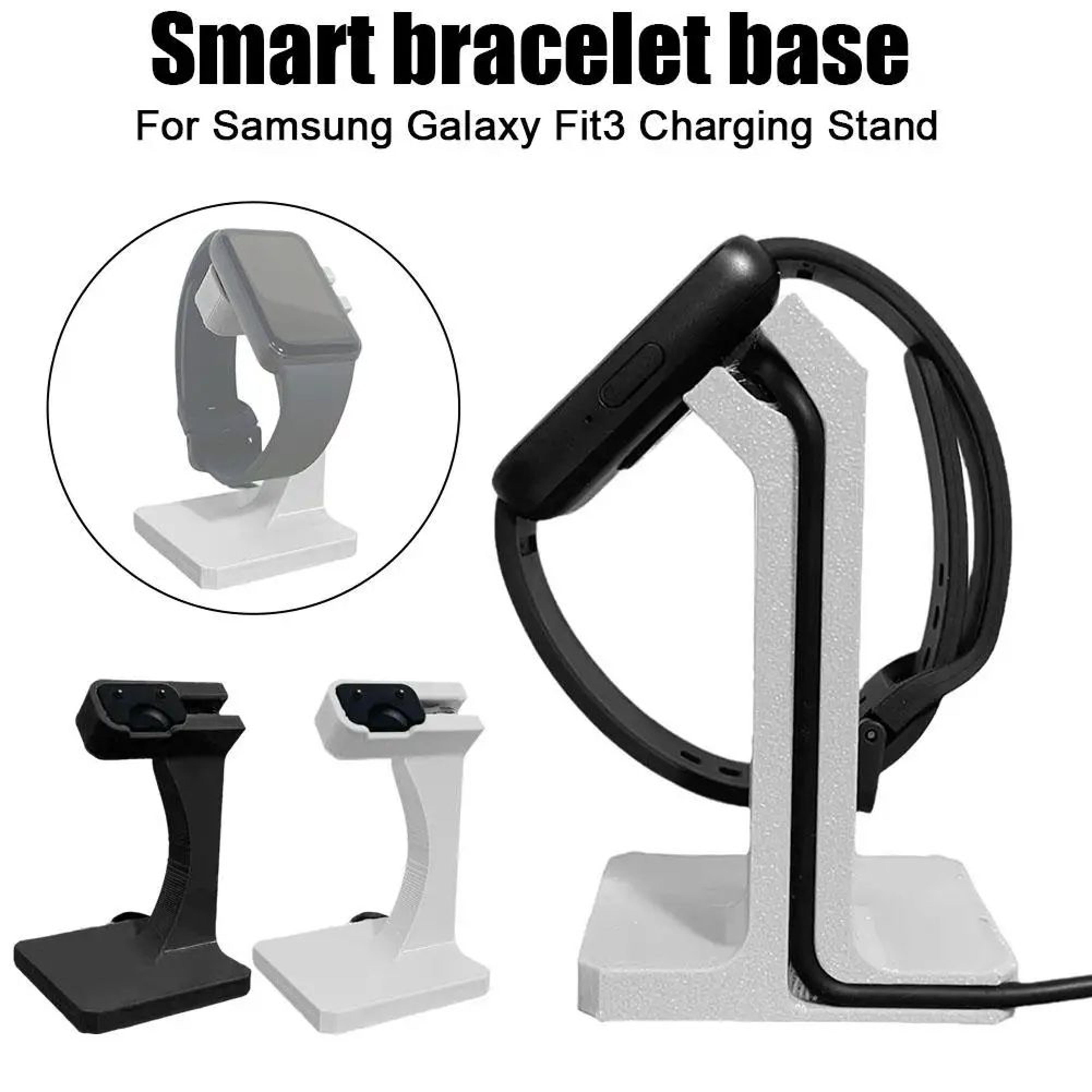 charging stand holder for samsung fit 3 - fast charge bracelet dock, 3d printed petg base, stable storage display