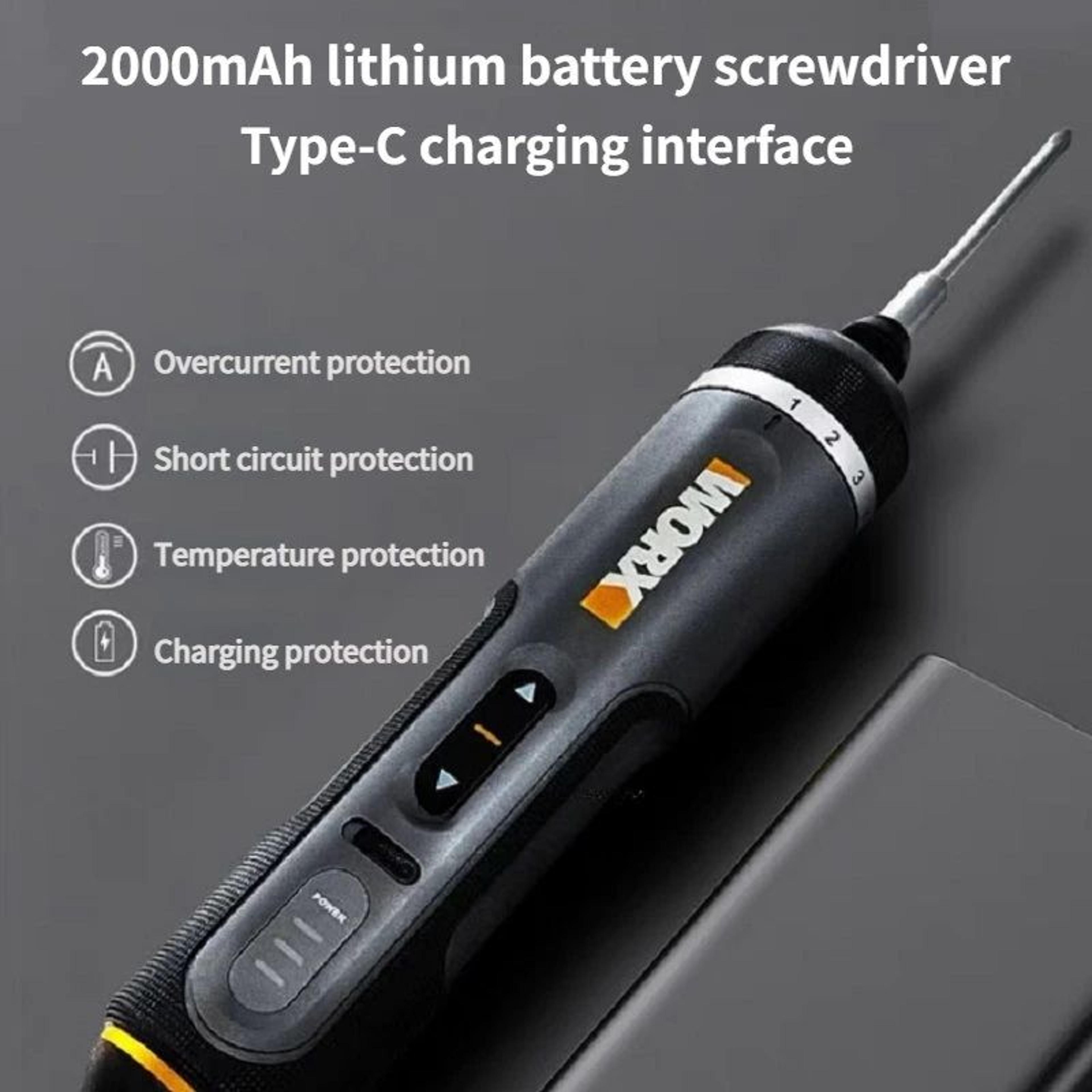 worx 4v cordless mini electric screwdriver set - usb rechargeable precision driver w/ 30 bits for home diy repairs