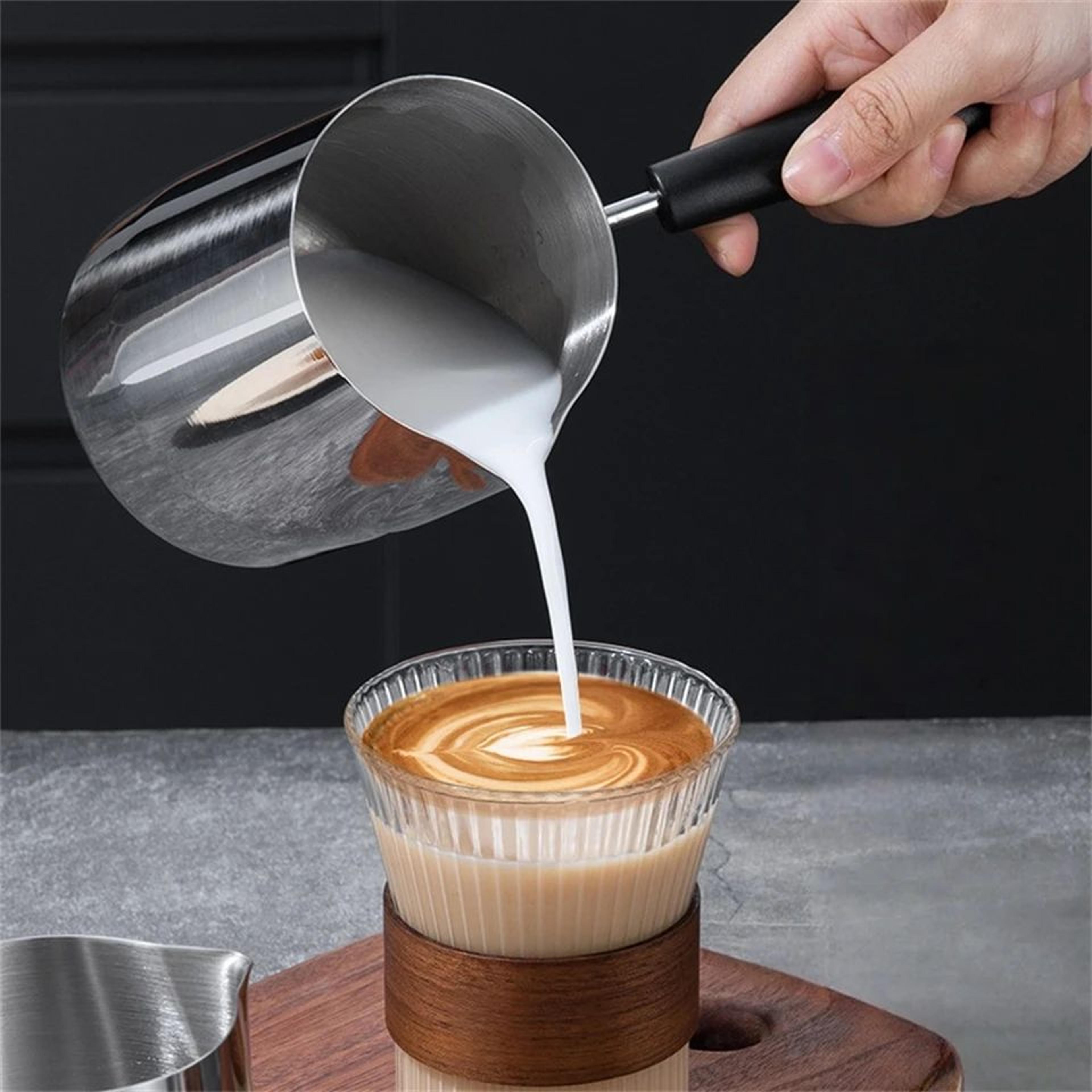 stainless steel turkish coffee pot with long handle | milk & chocolate melting pan sauce warmer stovetop kitchen