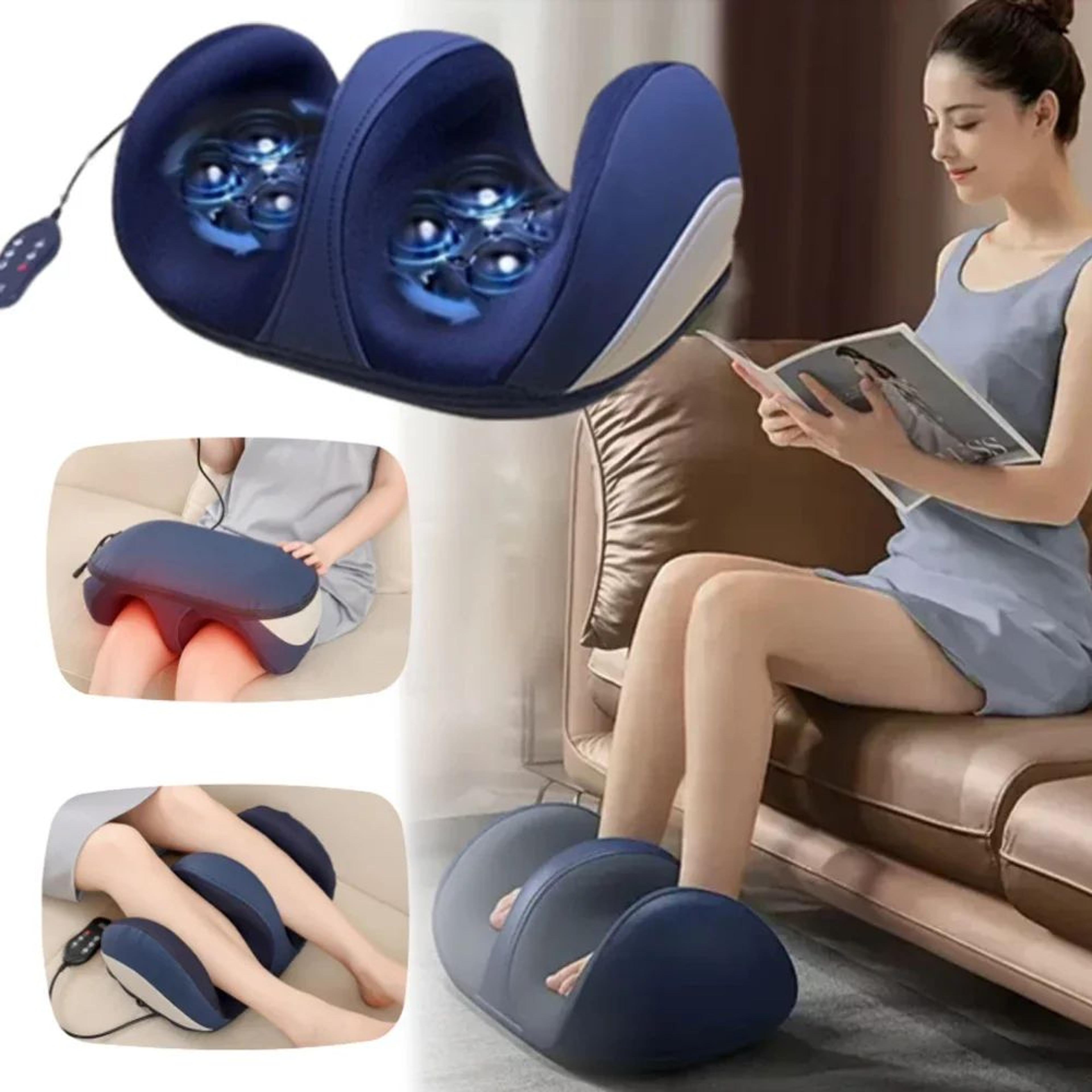 super big electric foot & calf massager with heat, deep tissue shiatsu kneading roller machine for stress relief care
