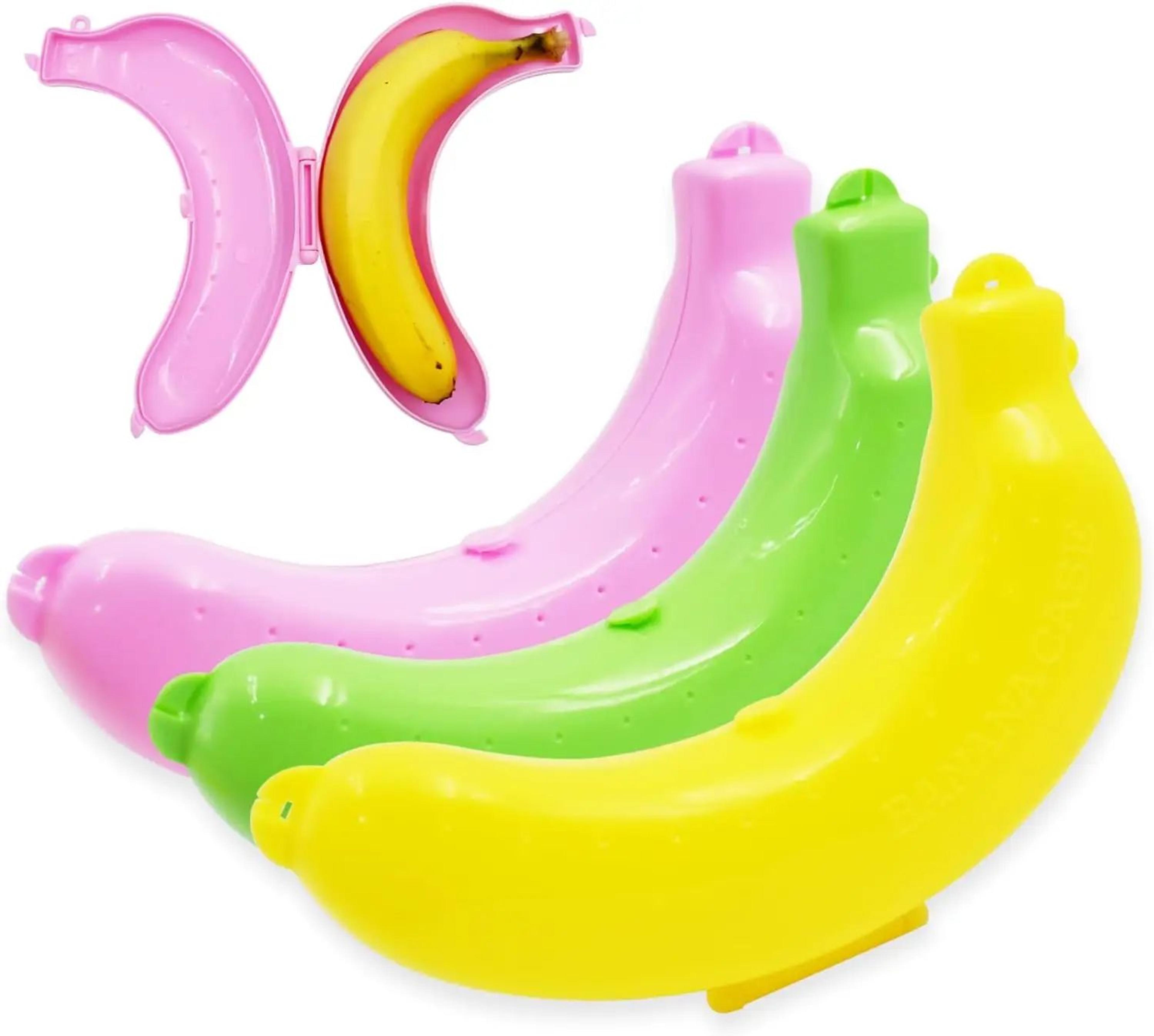 banana case protector box, hard shell banana holder for travel lunch bags, plastic storage container to prevent bruising