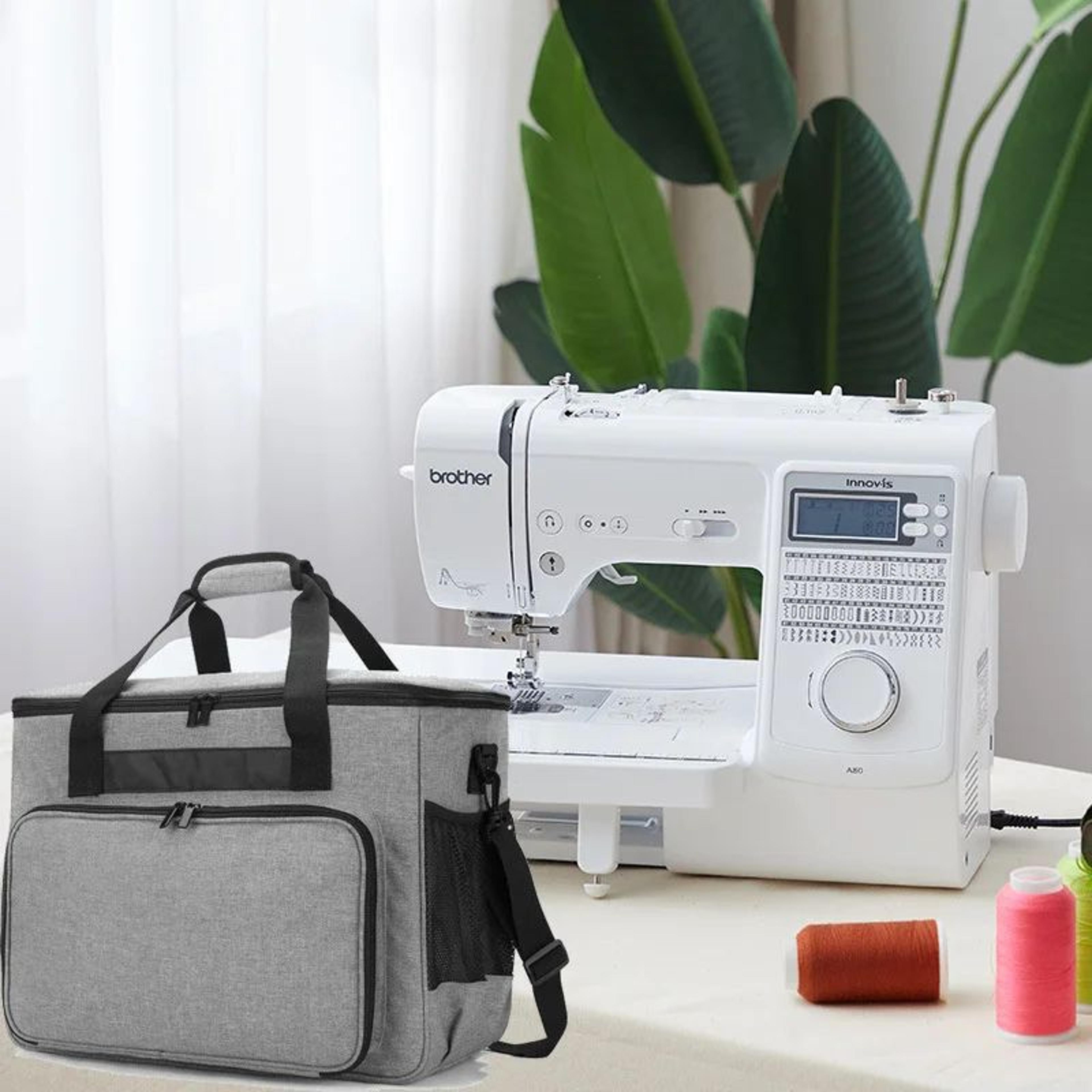 portable sewing machine carrying bag, dustproof oxford protective case with storage pockets for threads & accessories