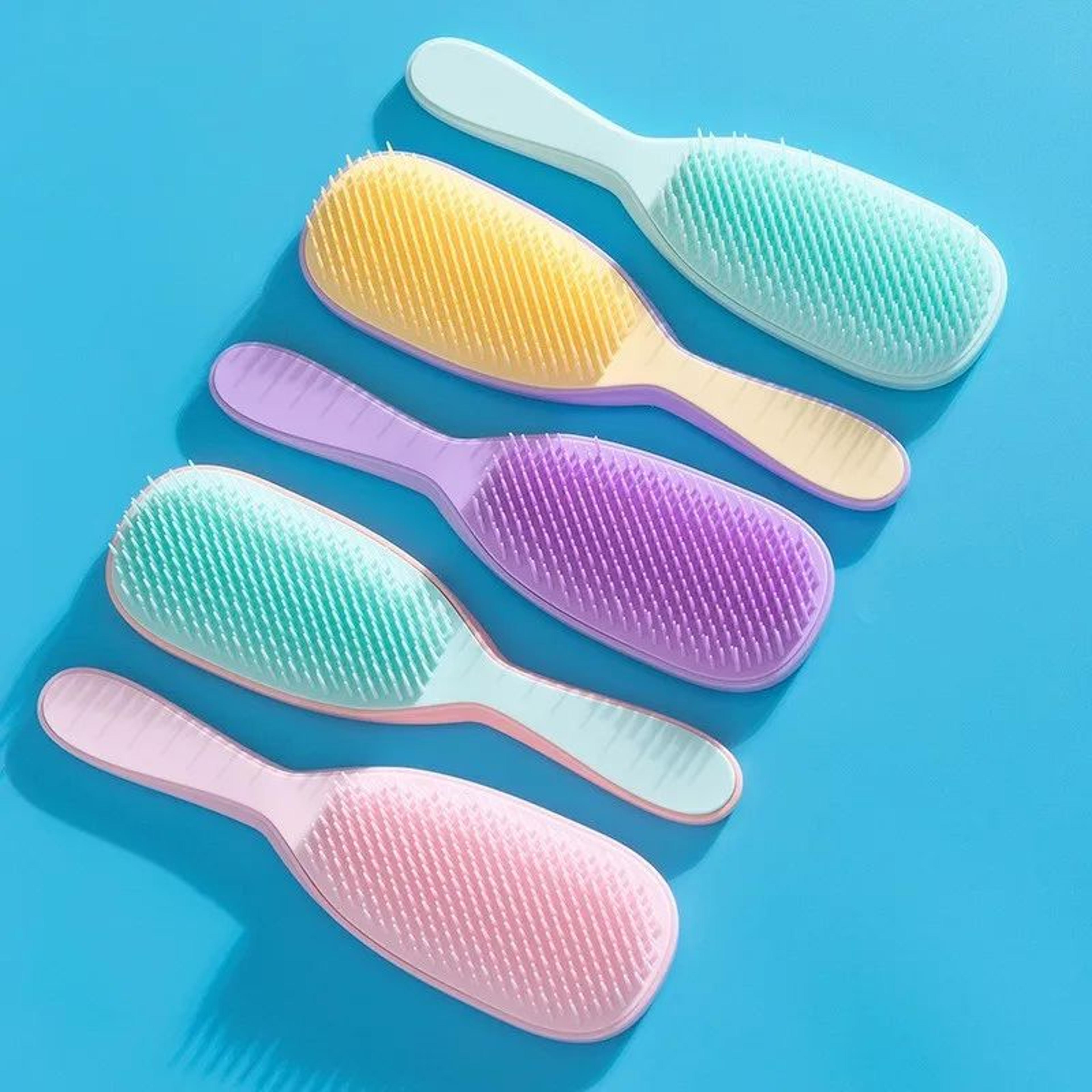 anti-static detangling hair brush comb, wet & dry scalp massage styling tool, portable barber comb for smooth hair