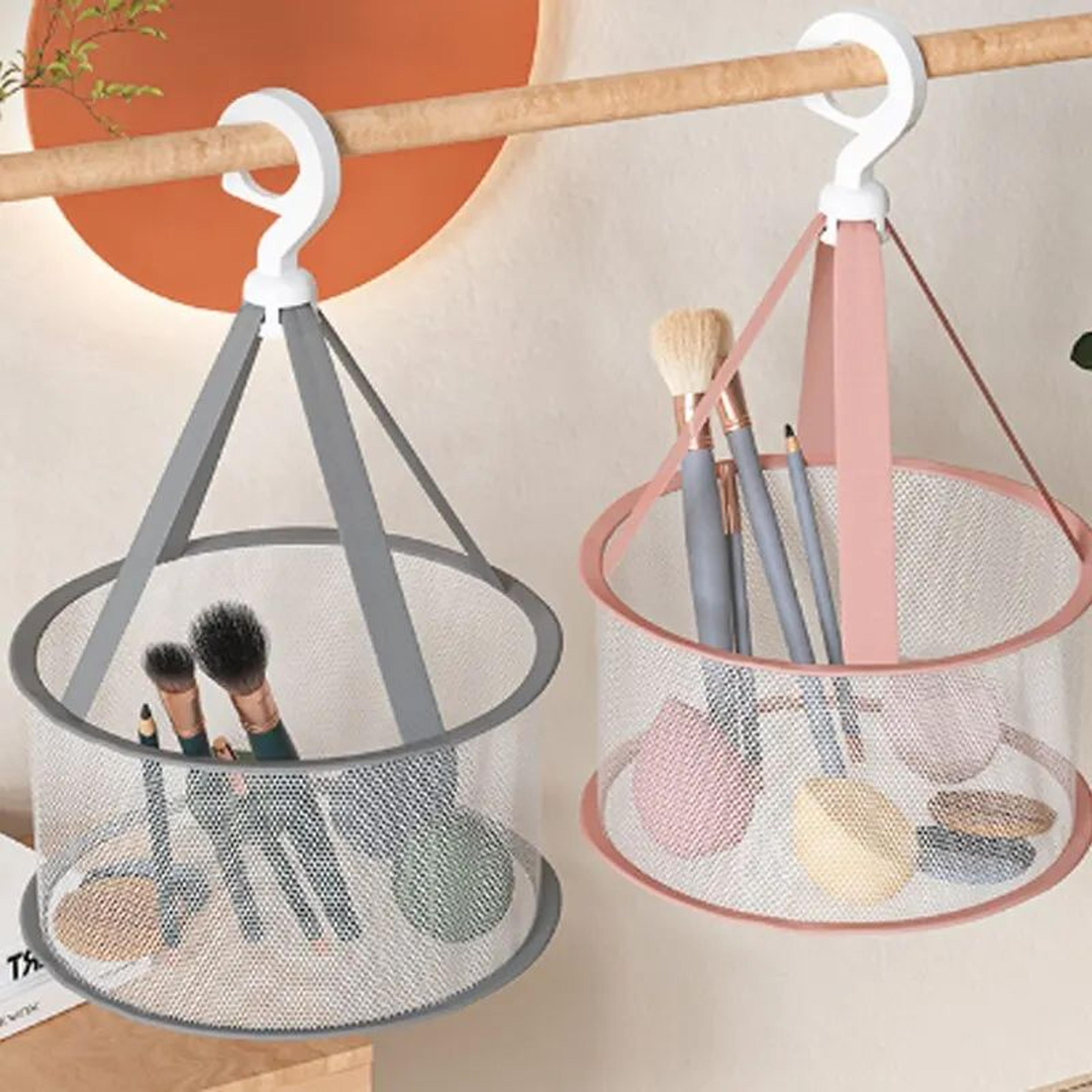 hanging makeup brush drying bag mesh basket | anti-deformation air drying storage for powder puffs sponges & small items