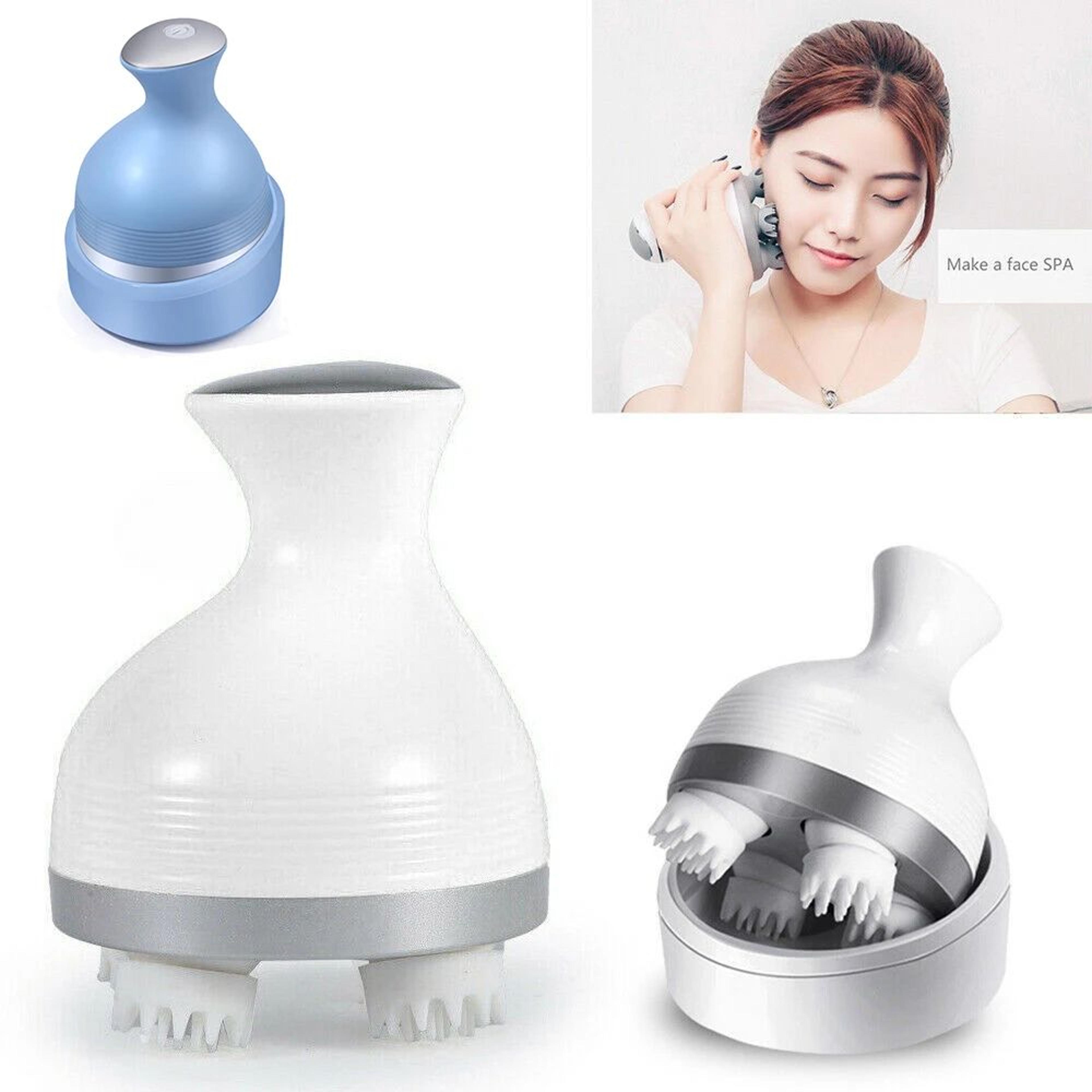 cordless electric scalp massager with kneading | handheld head scratcher massager, 4 massage nodes for stress relaxation
