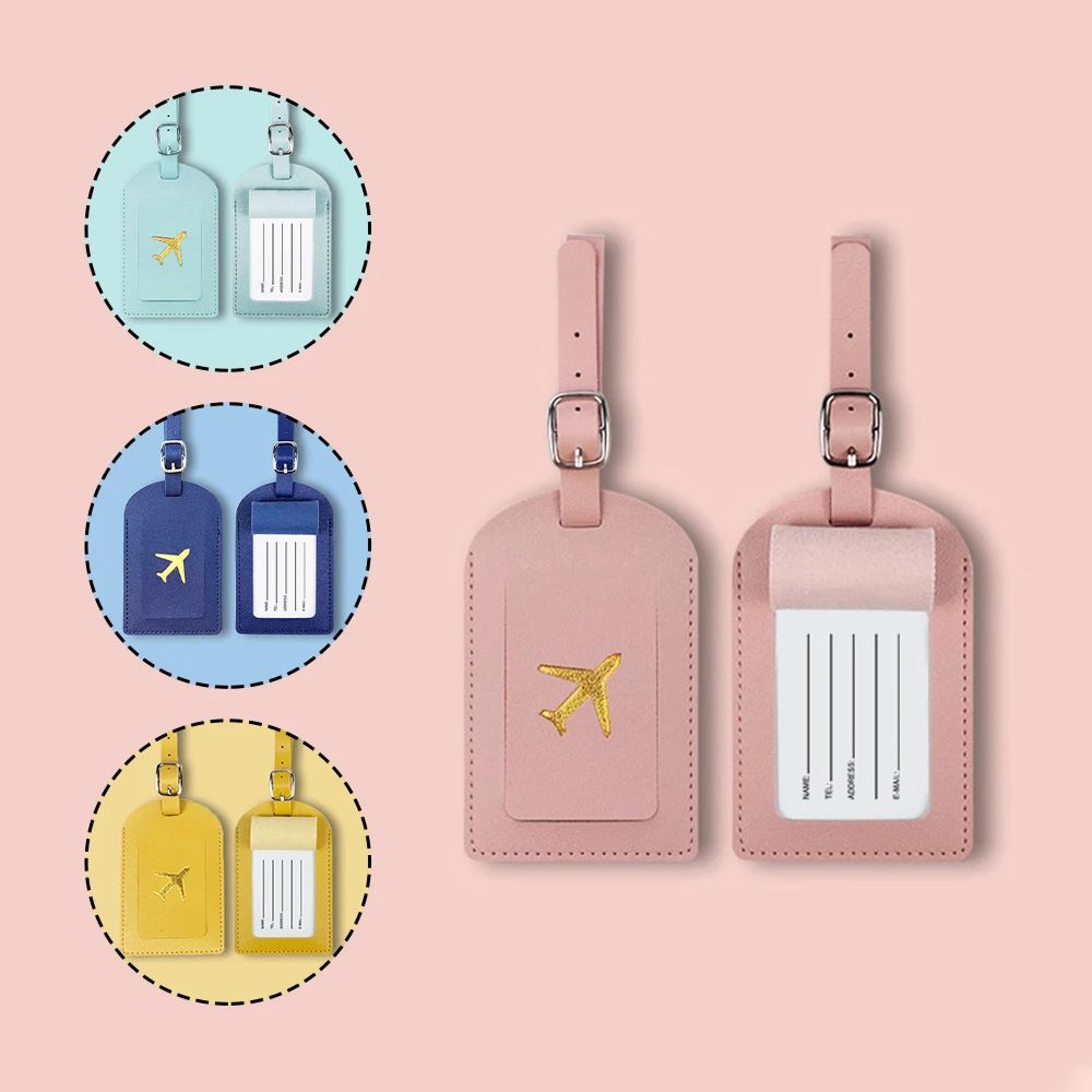 pu leather passport cover & luggage tag set with hot stamping | thickened travel id tag for suitcase handbag airplane tr