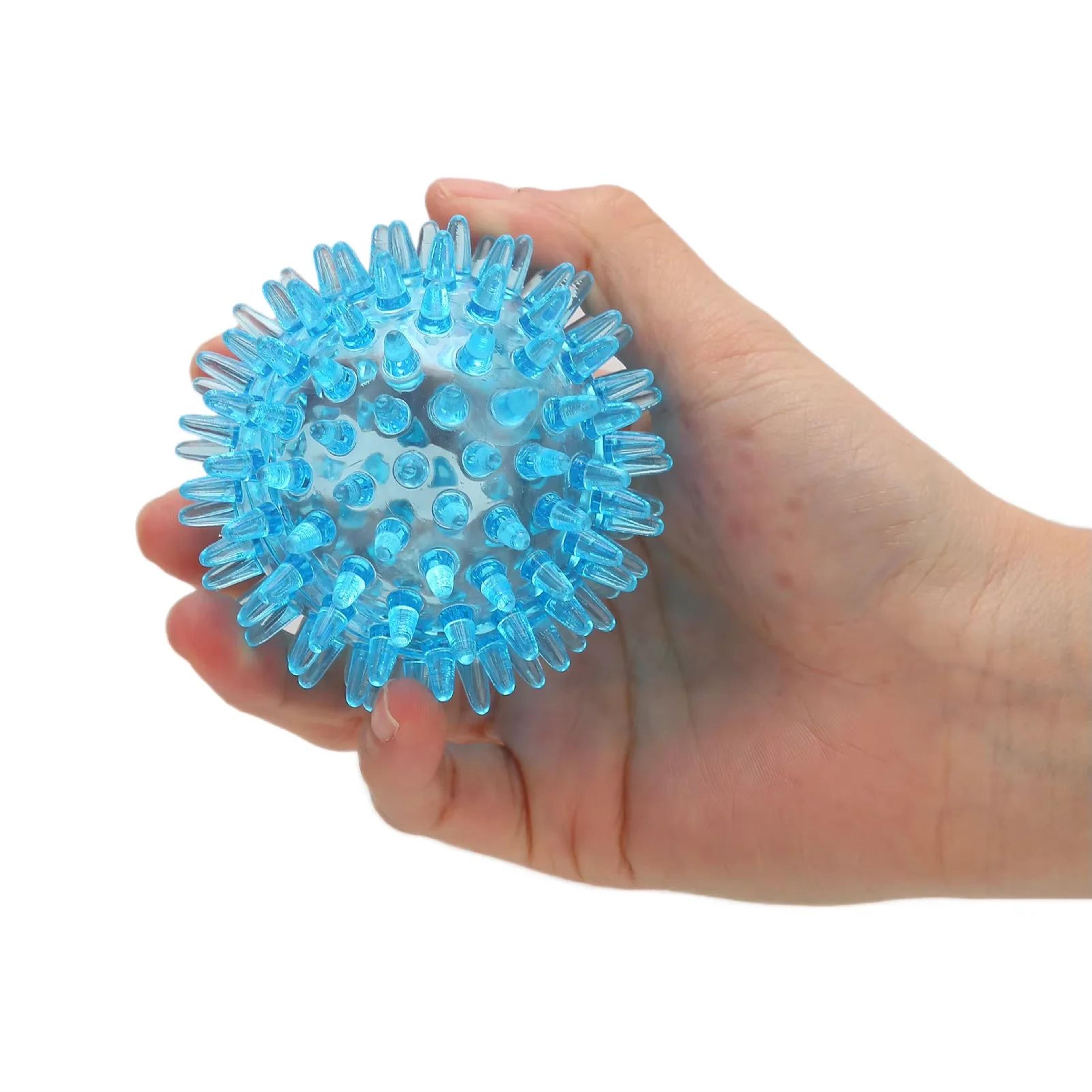 spiky massage stress ball for hand & wrist therapy, soft hollow grip strength recovery ball for exercise & relief