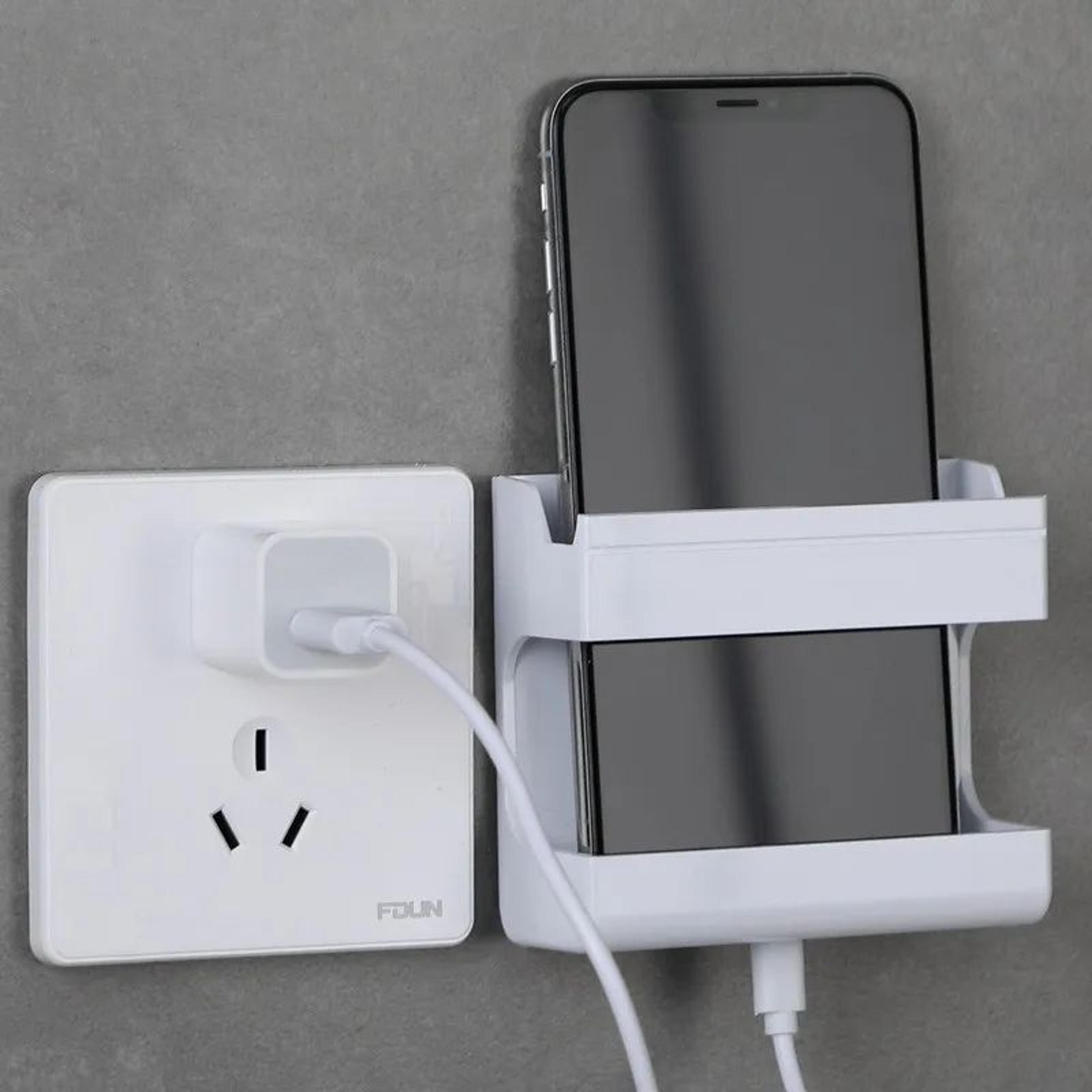 wall-mounted remote control holder & phone organizer, multi-functional storage rack for home, bedroom, office & tv area