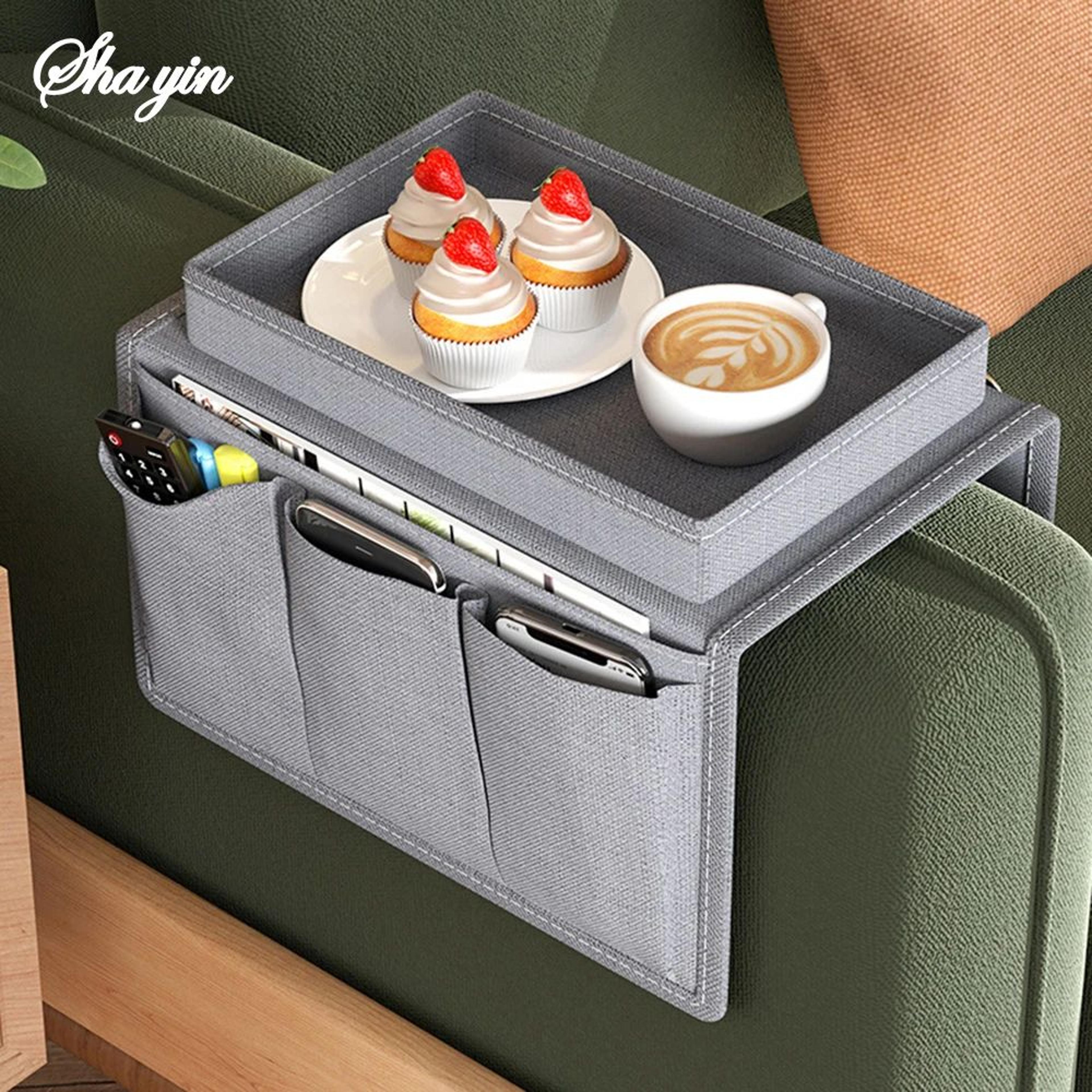 oxford sofa armrest storage organizer hanging bag – remote control caddy for couch, bedside, recliner space saver