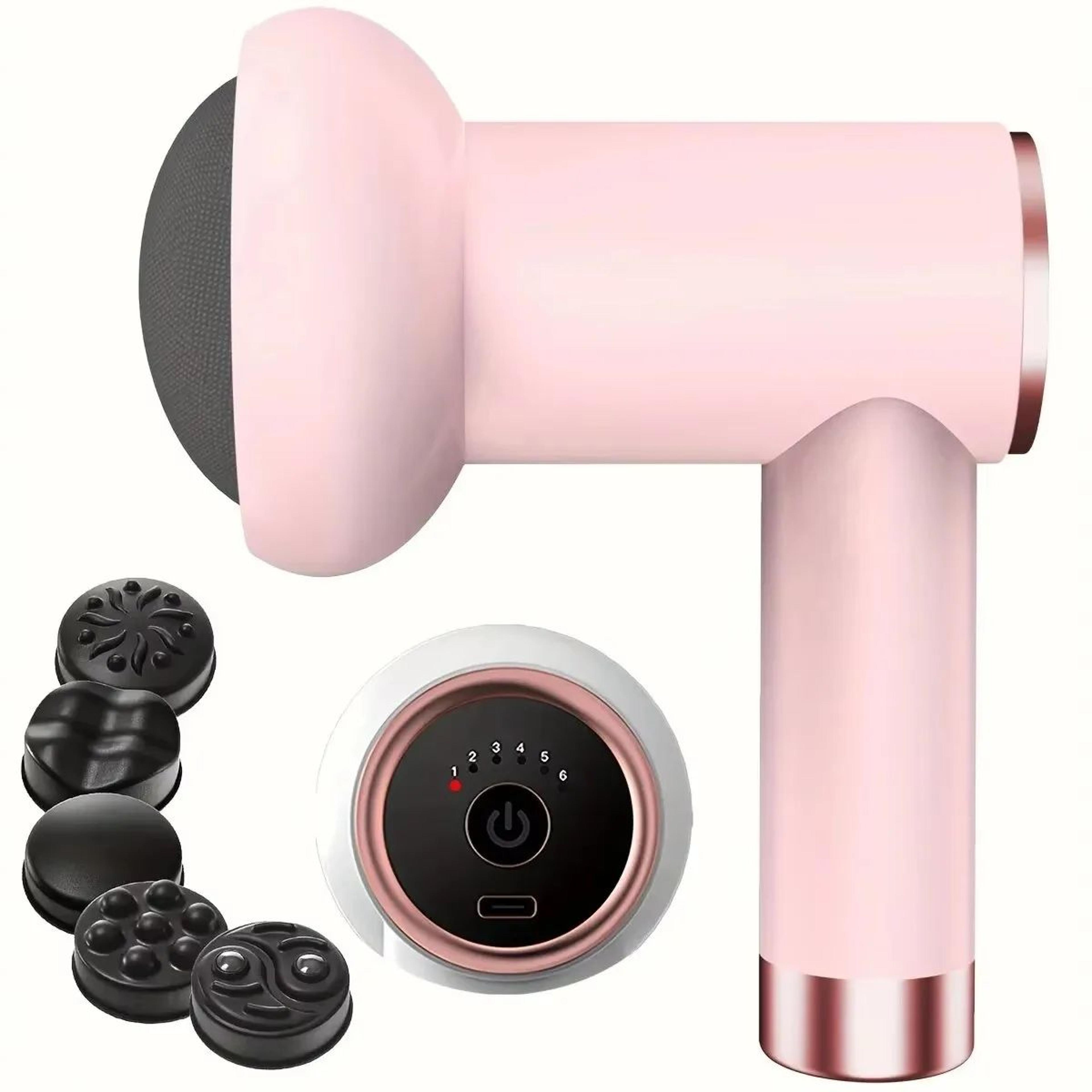 wireless handheld body massager stick with 5 massage heads – deep kneading muscle relaxation tool for full body relief