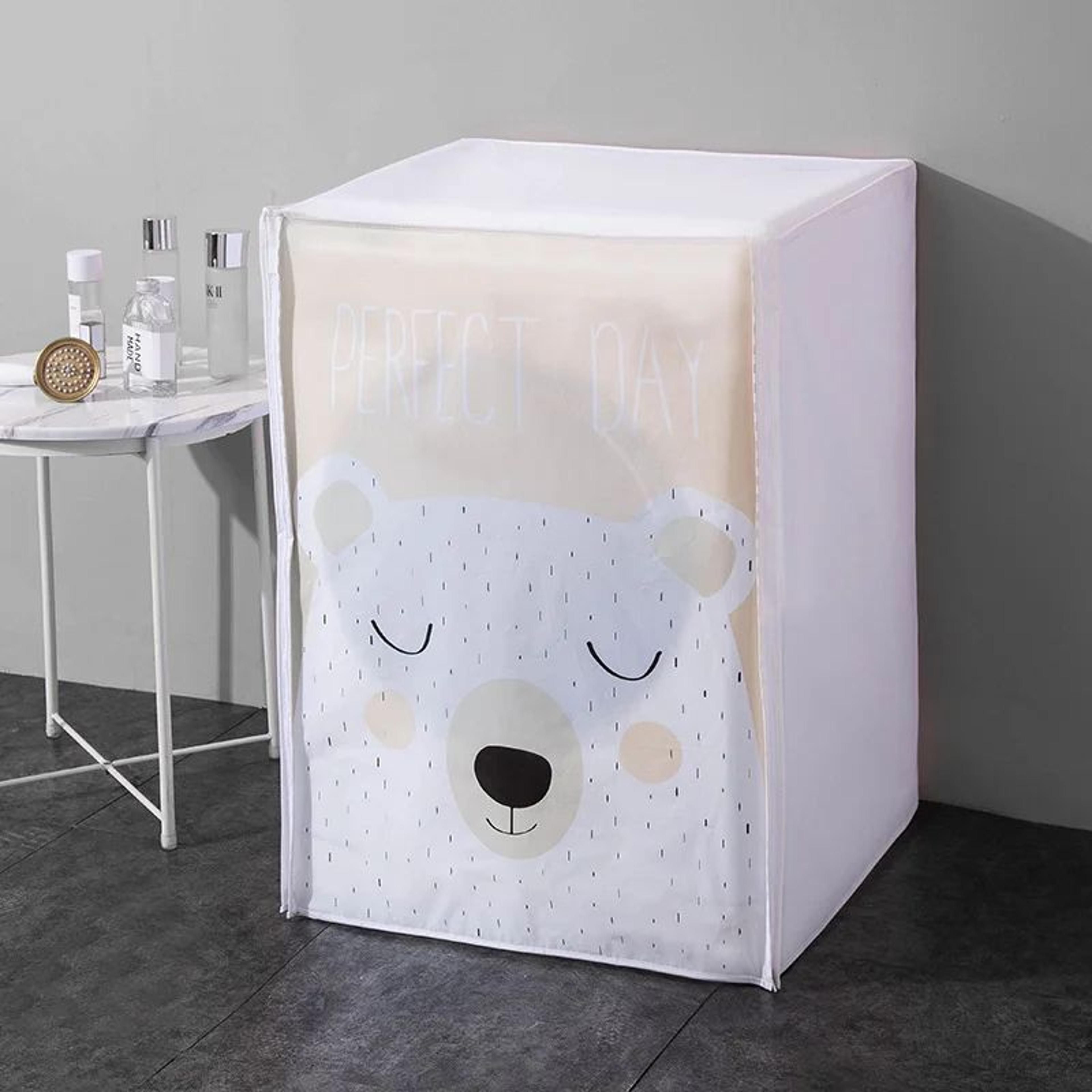peva waterproof dustproof washing machine cover – thick universal fit protector for top/front load washers with pockets