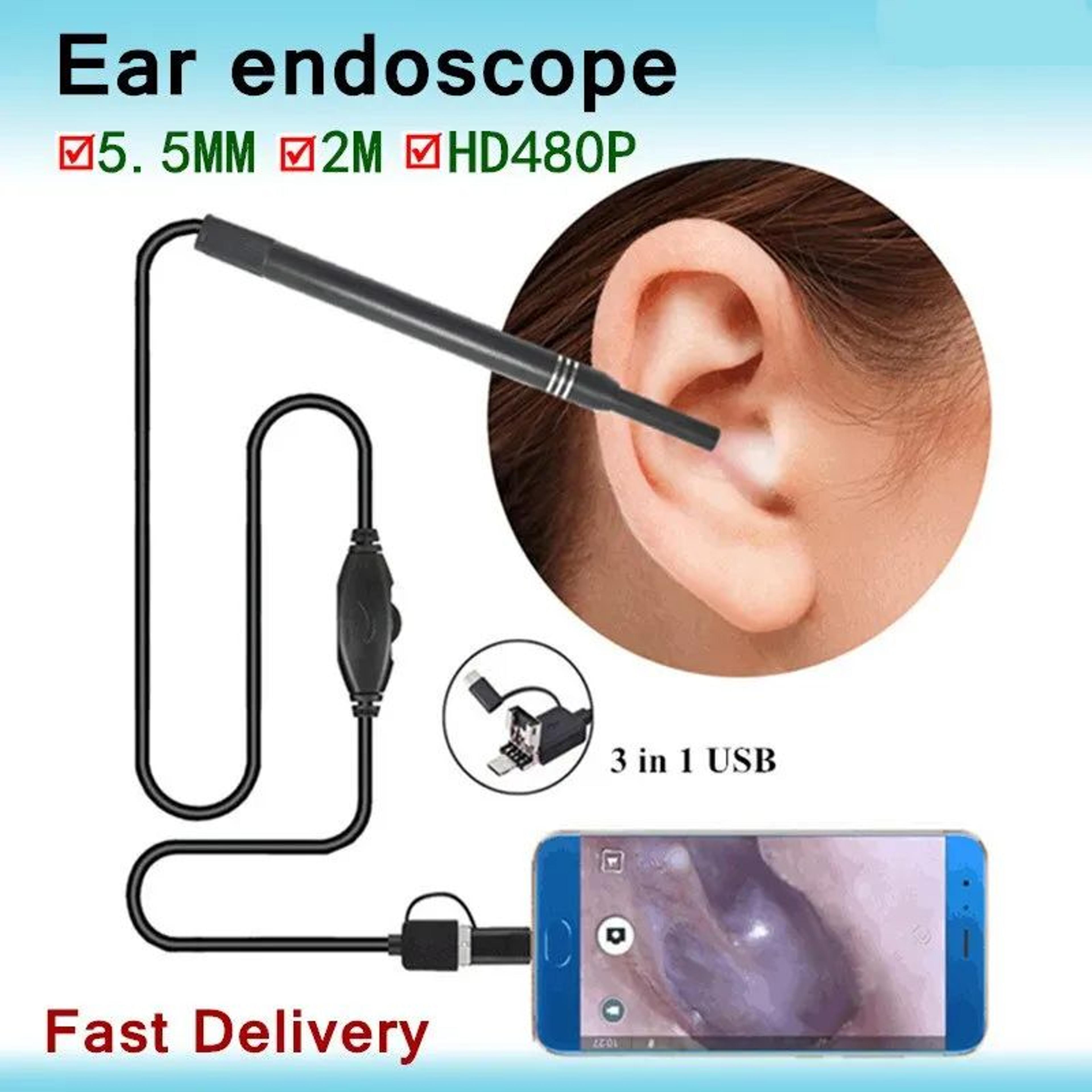 usb hd earwax removal camera tool – intelligent visual ear cleaner endoscope spoon with led otoscope for android & pc