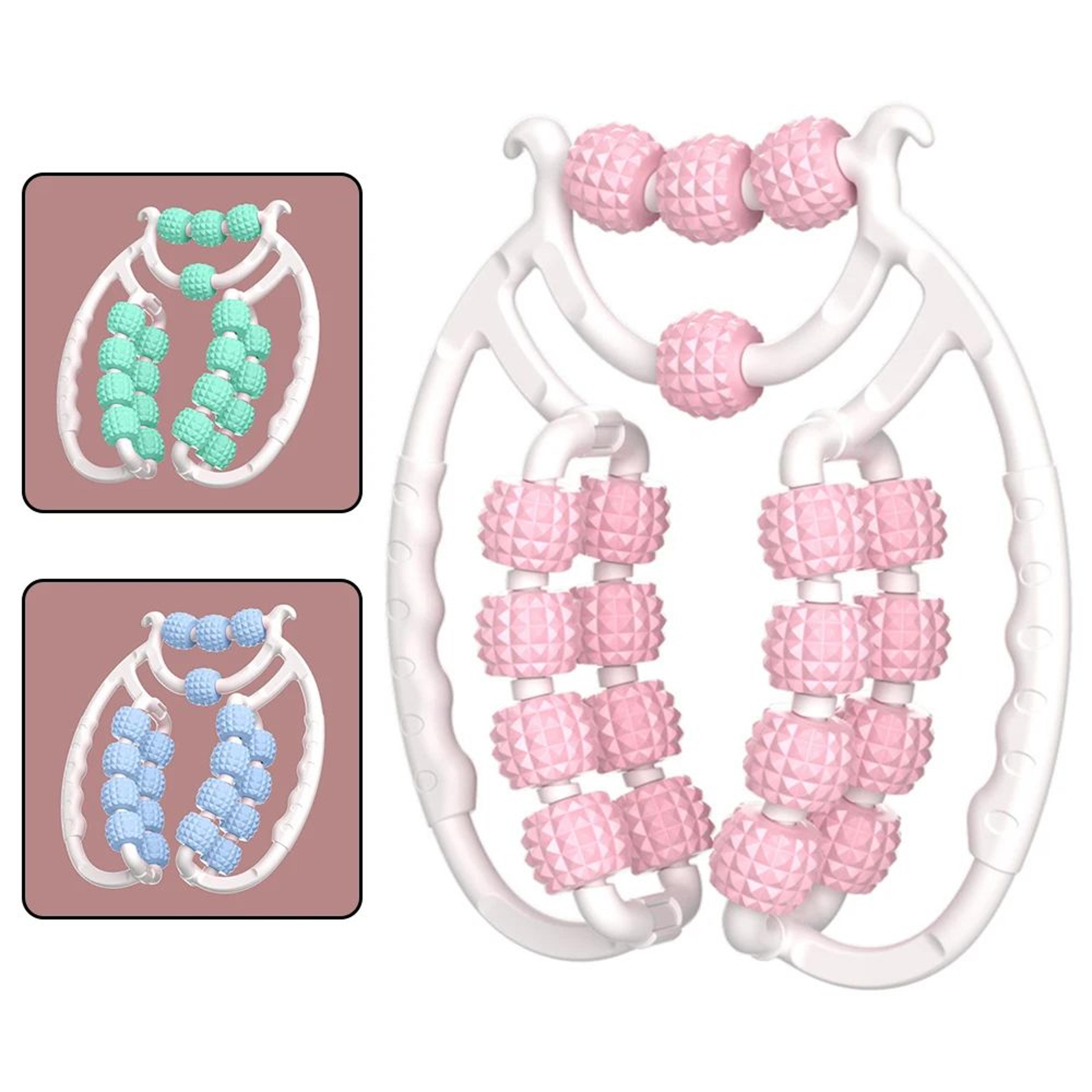 dual ring leg clamper massager 20 rollers thigh kegel exerciser anti cellulite slimming roller pain relief