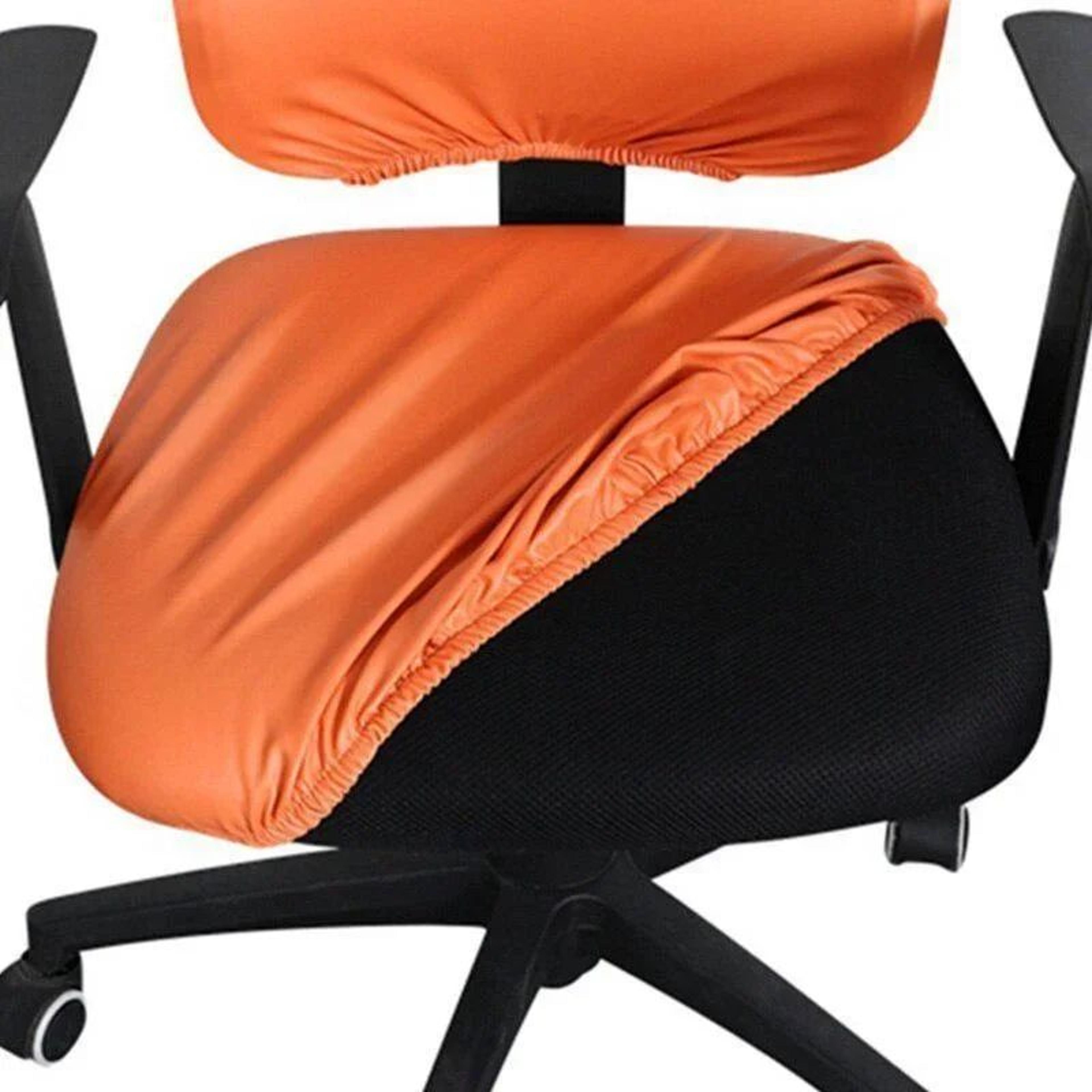pu leather elastic chair seat cover slipcover | waterproof seat protector for office, dining, hotel chairs 38-52cm