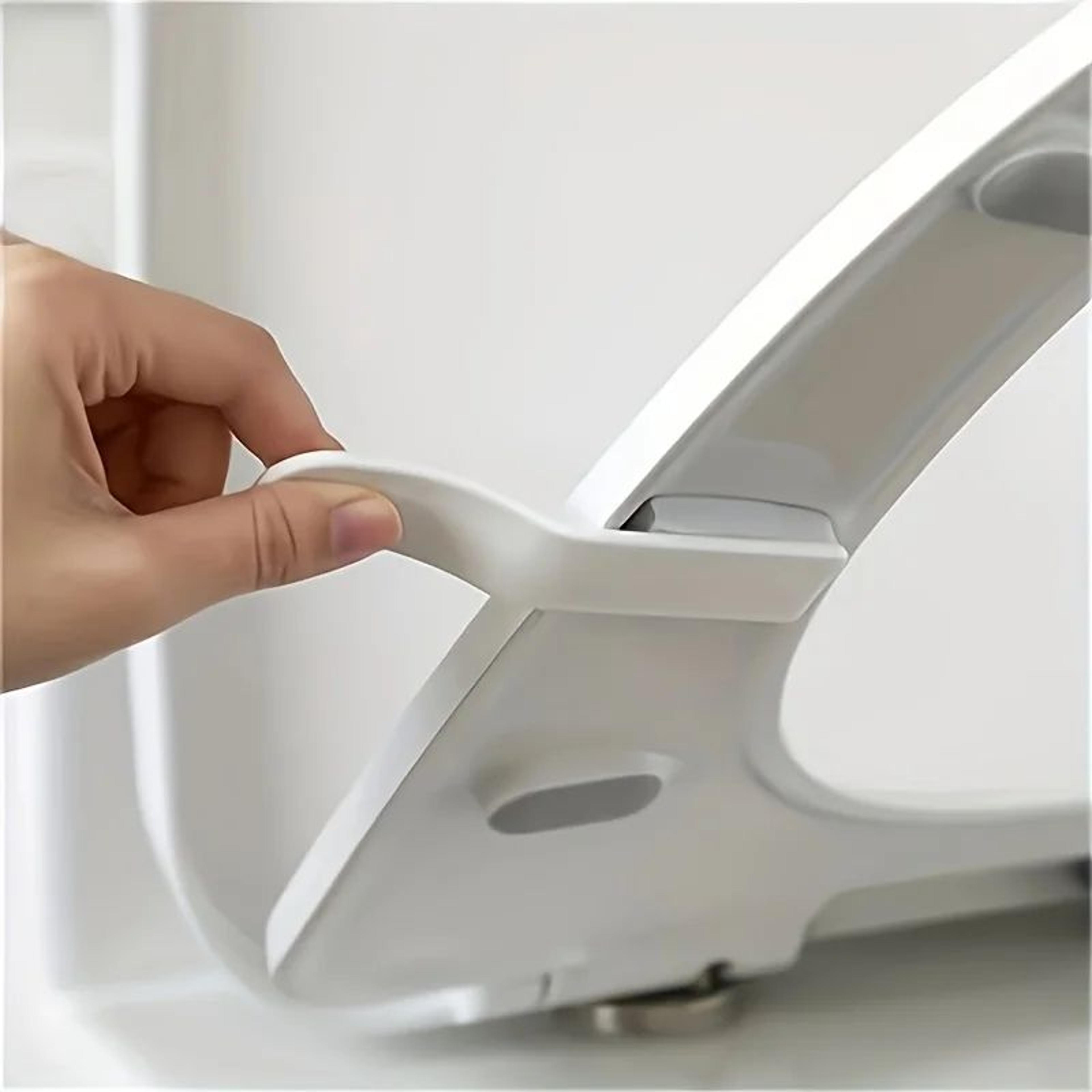 portable toilet seat lifter handle, hygienic toilet lid lifting device, compact touch free bathroom accessory