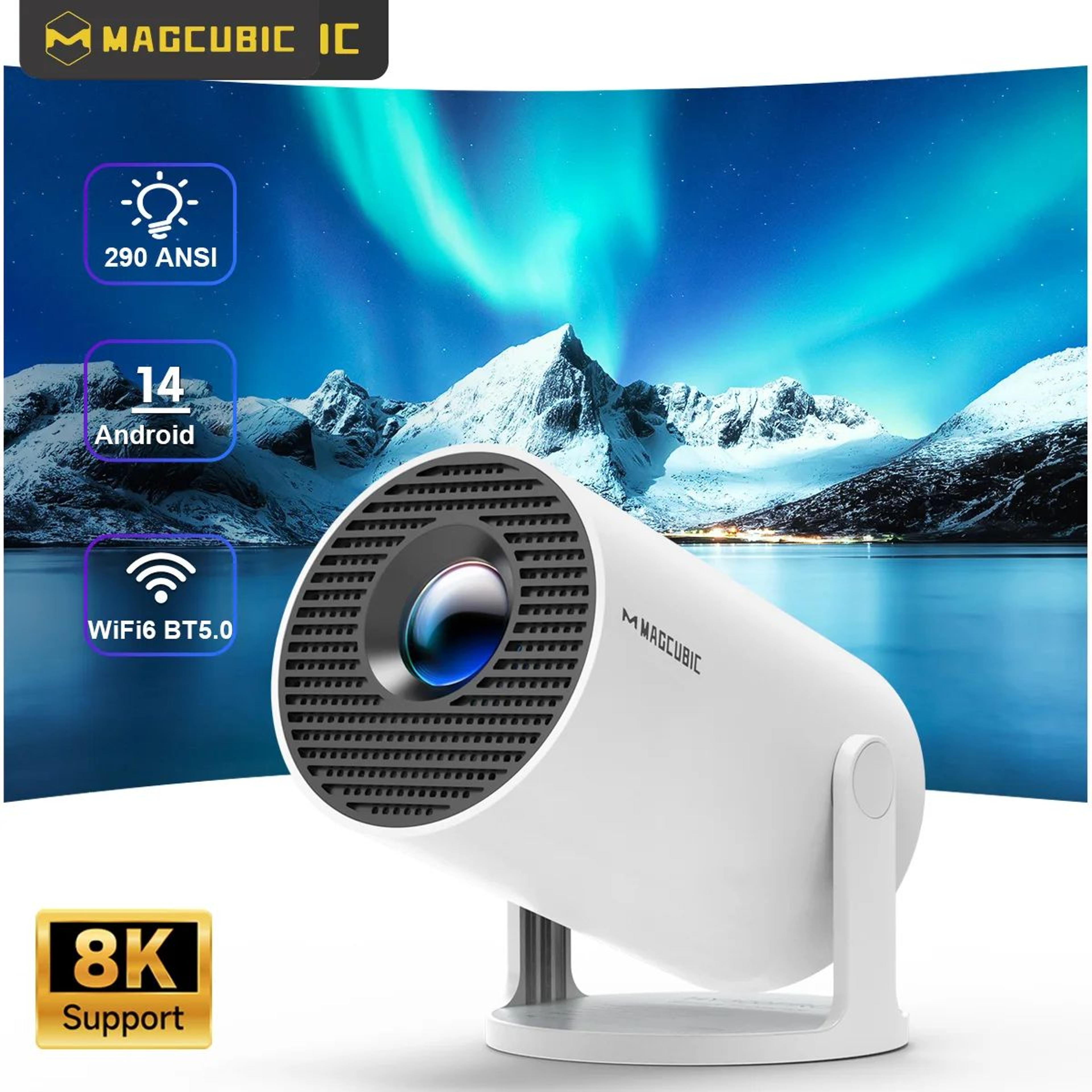 magcubic hy300 pro android 14 smart projector 290 ansi, dual wifi 6, bt 5.4, 1080p support home & outdoor cinema