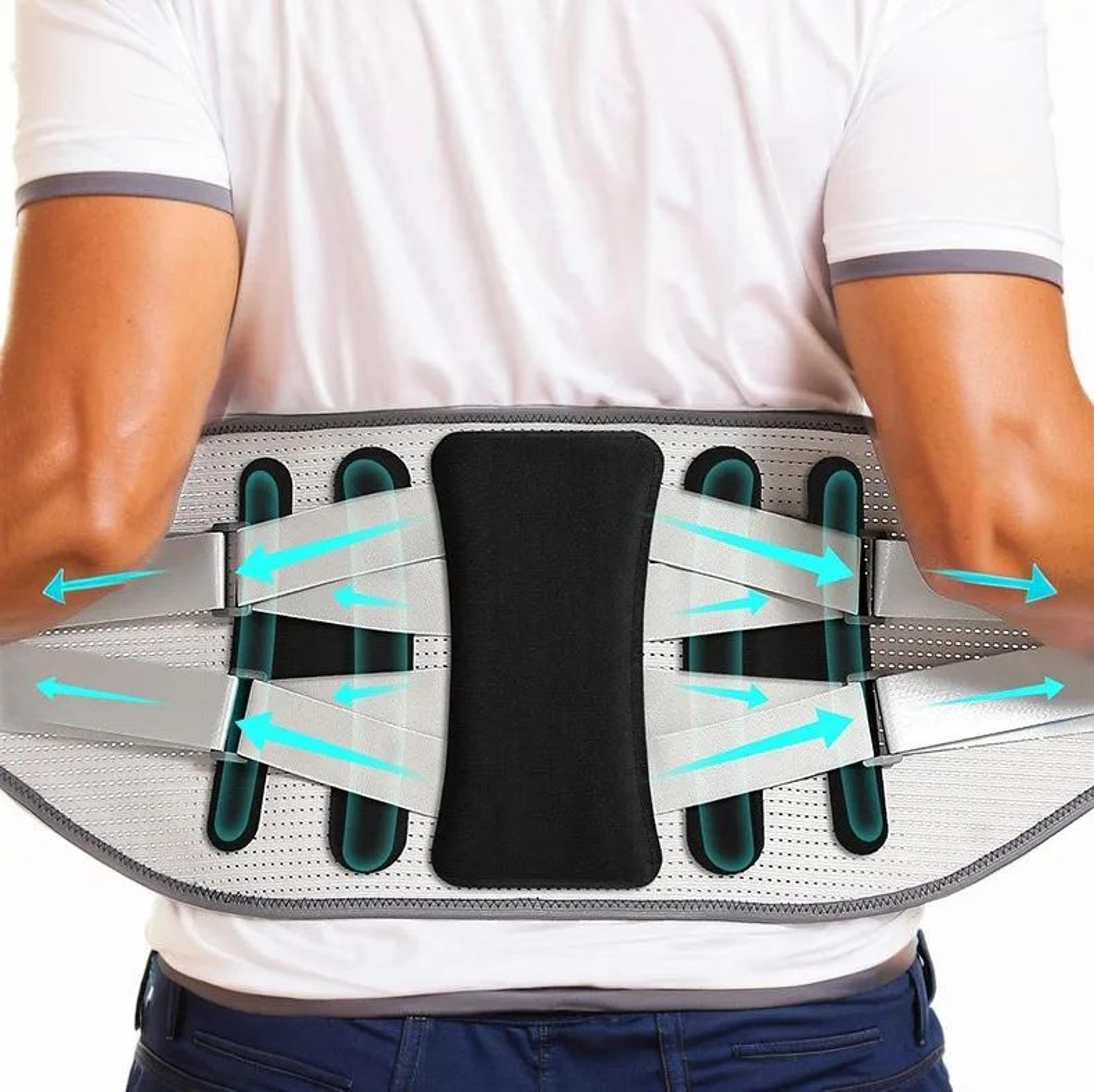 back brace for lower back pain relief with support plate, breathable lumbar support belt for men & women
