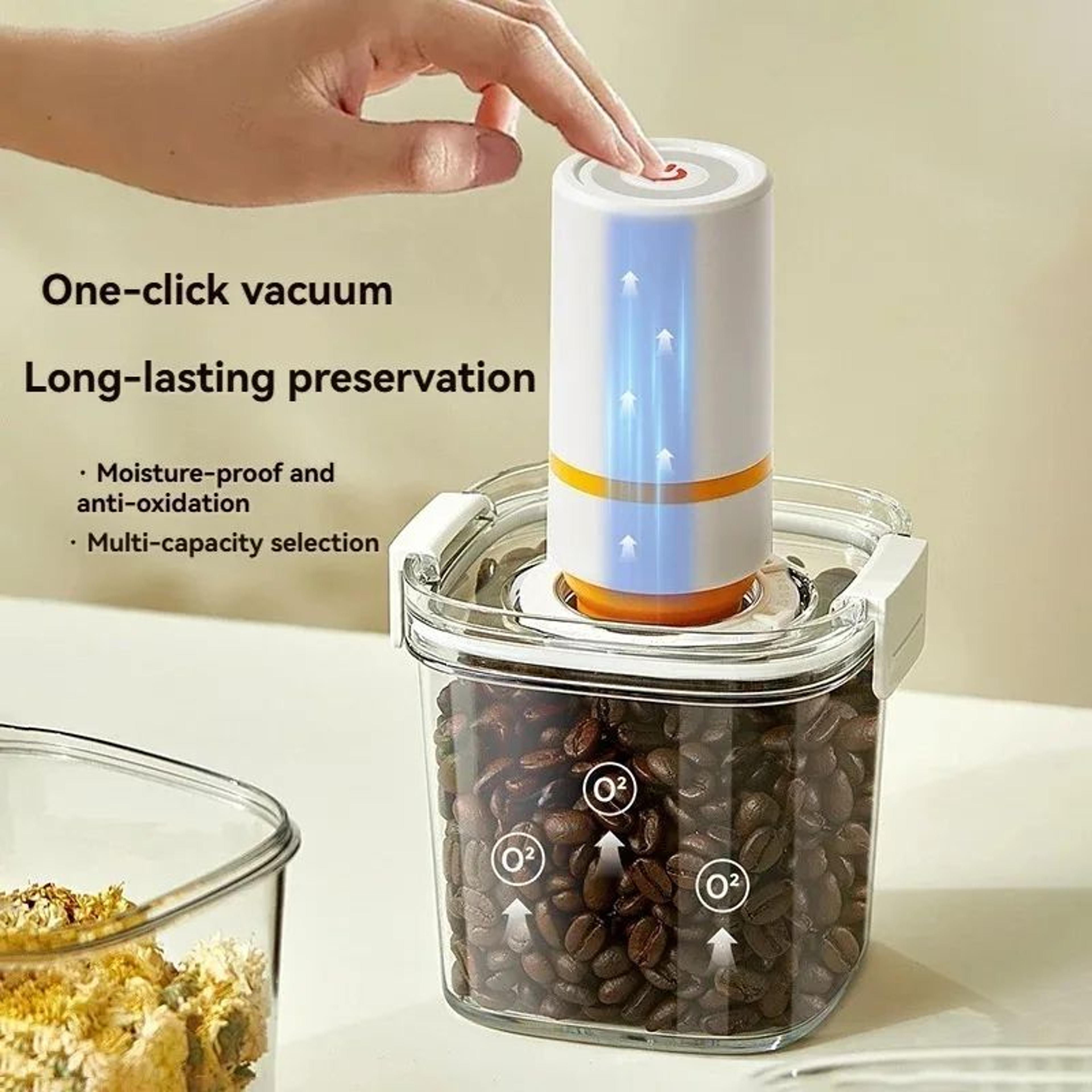 electric vacuum sealed canister with pump airtight cereal storage container moisture-proof food box