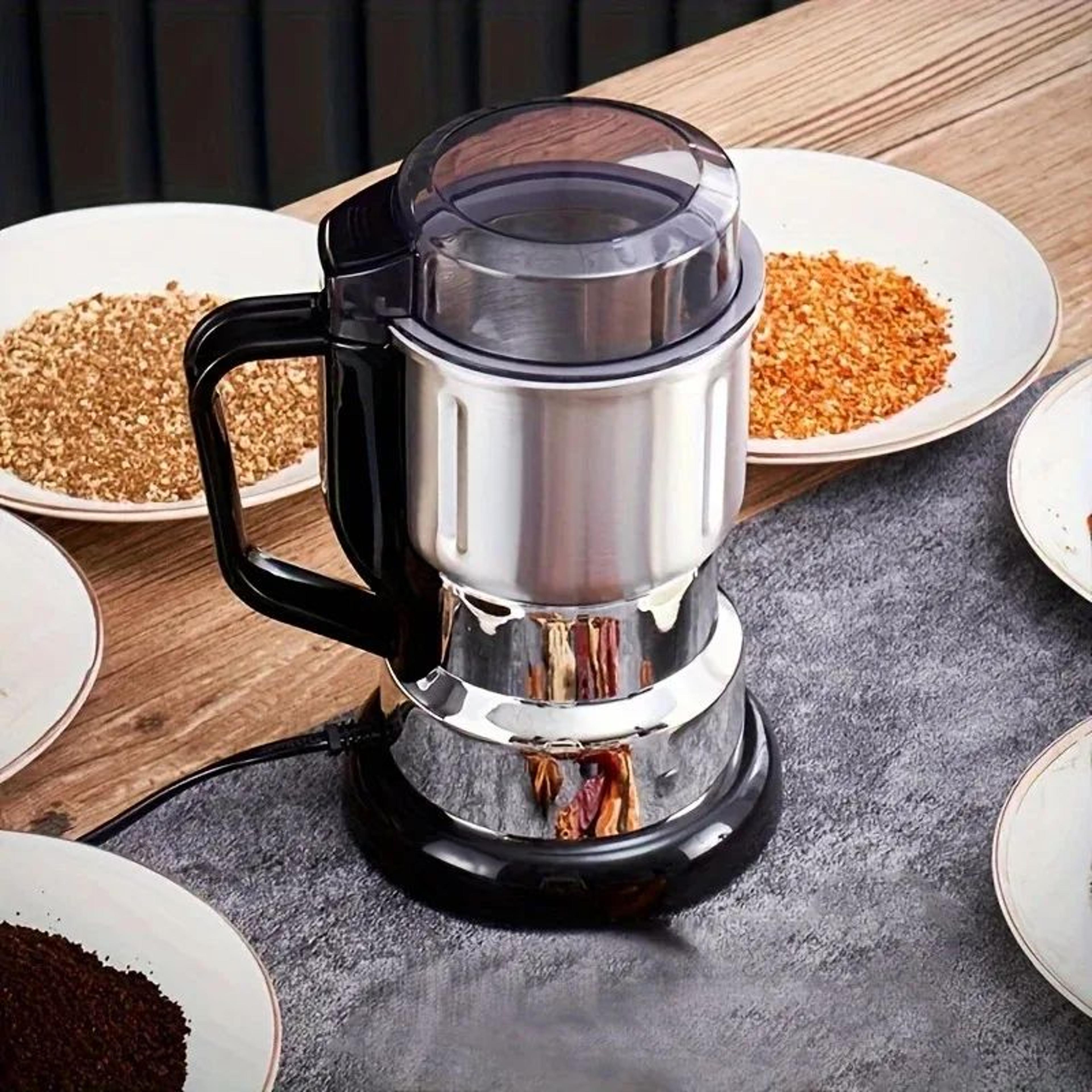 portable electric coffee grinder multipurpose stainless steel spice grinder compact household mill for seeds & herbs