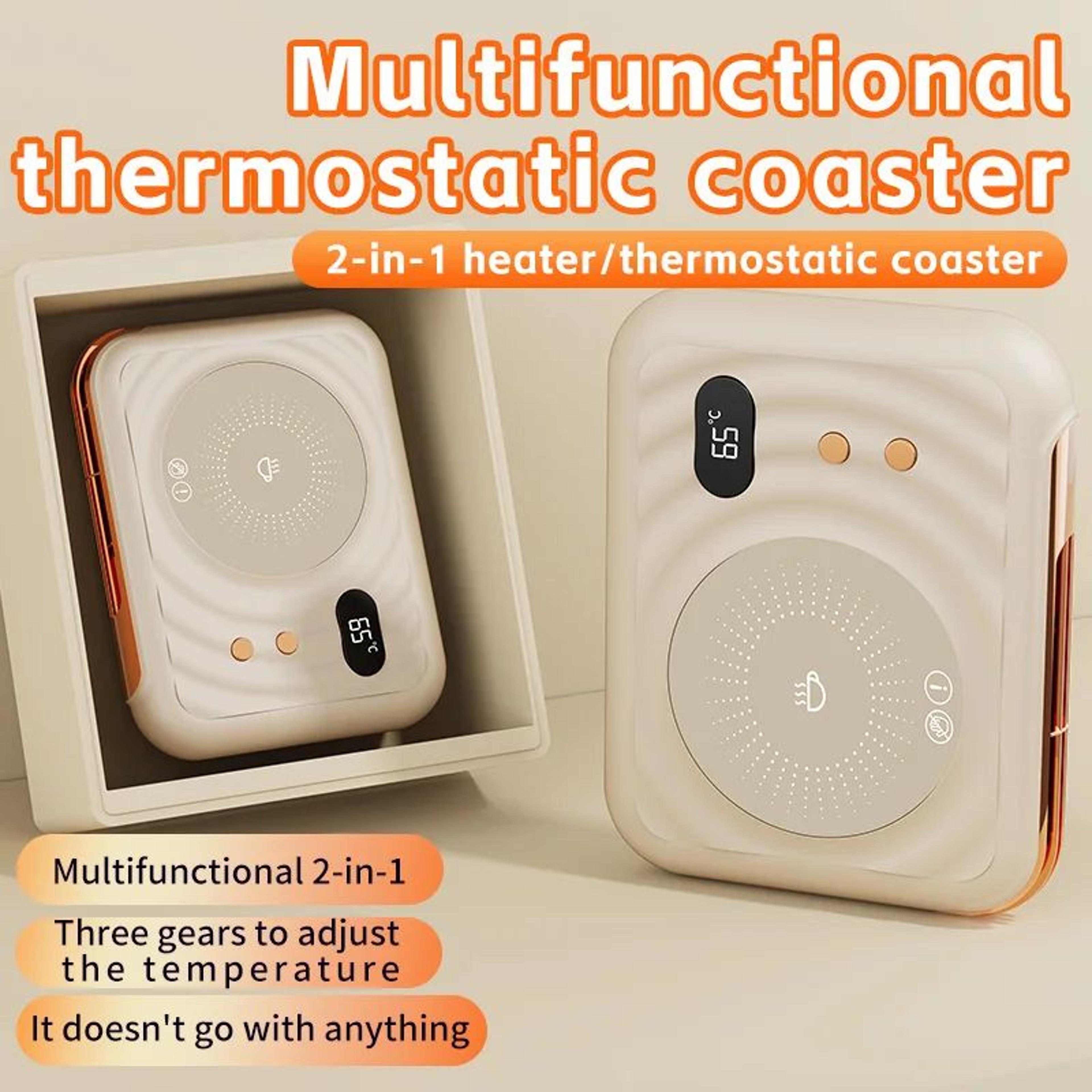 electric cup warmer with thermostatic heating – 3-speed adjustable coffee mug warmer coaster for tea, milk & beverages