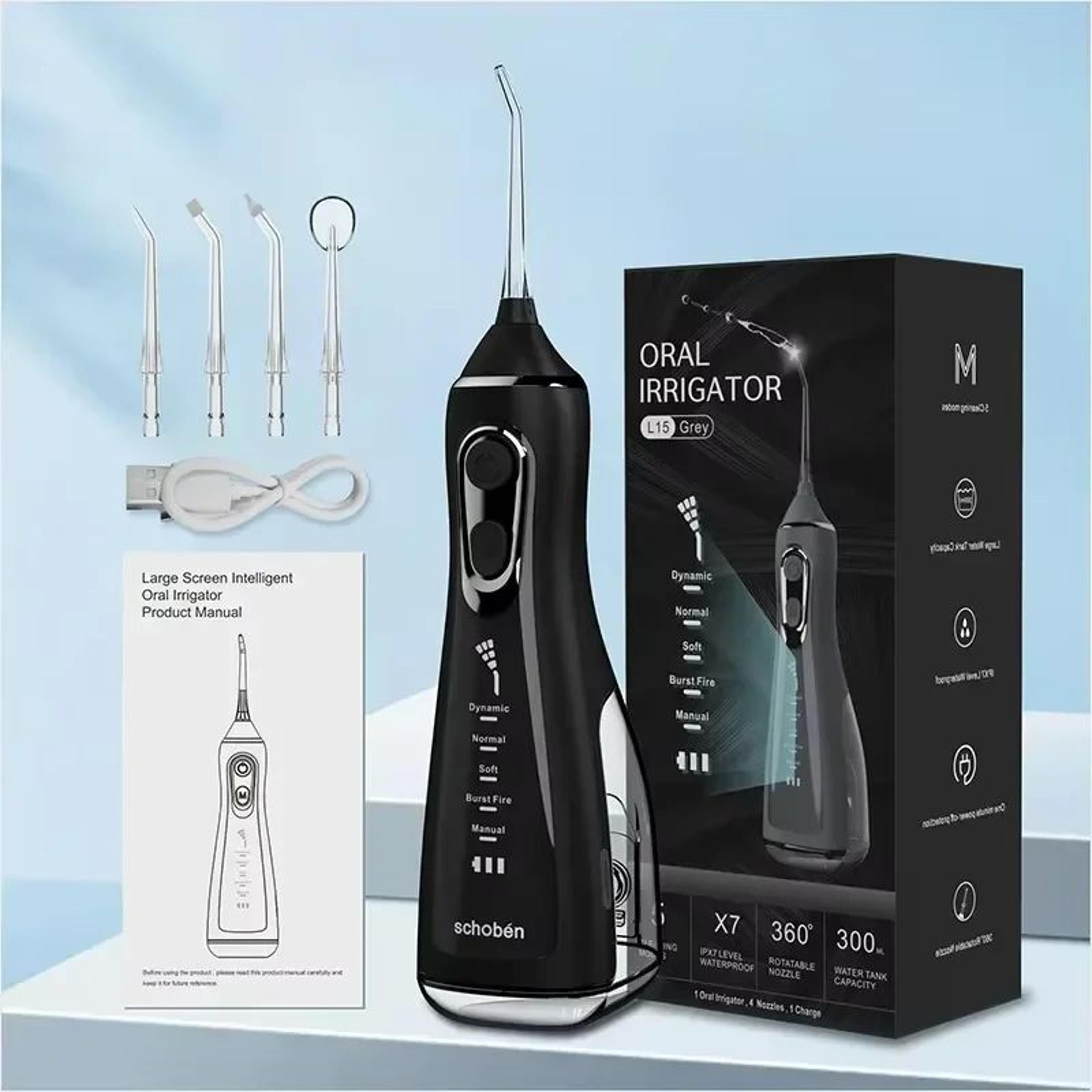 portable intelligent water flosser electric oral irrigator 5 speed adjustable waterproof teeth cleaner for deep gum care