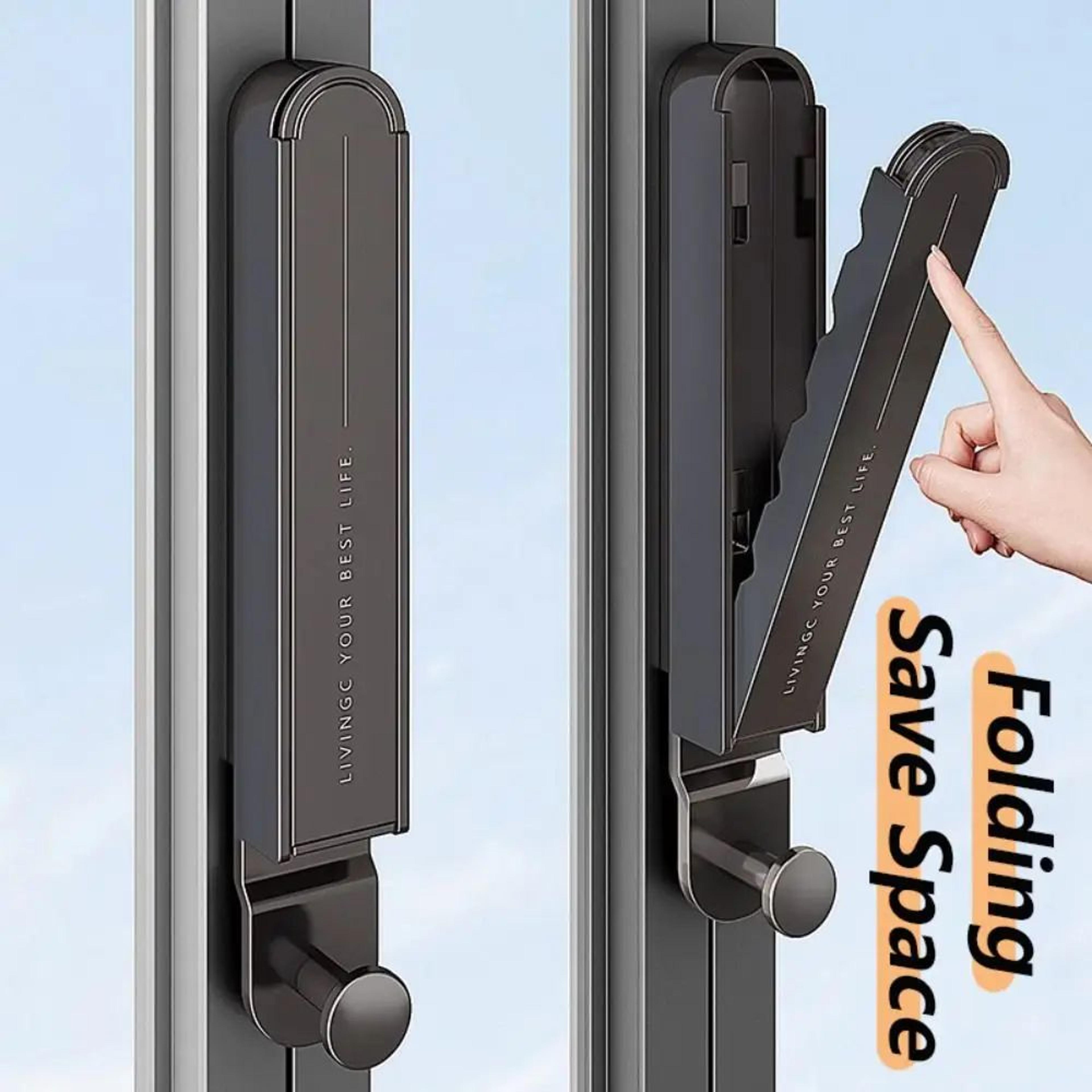 aluminum folding clothes hanger wall-mounted – no-drill retractable space-saving clothes drying rack