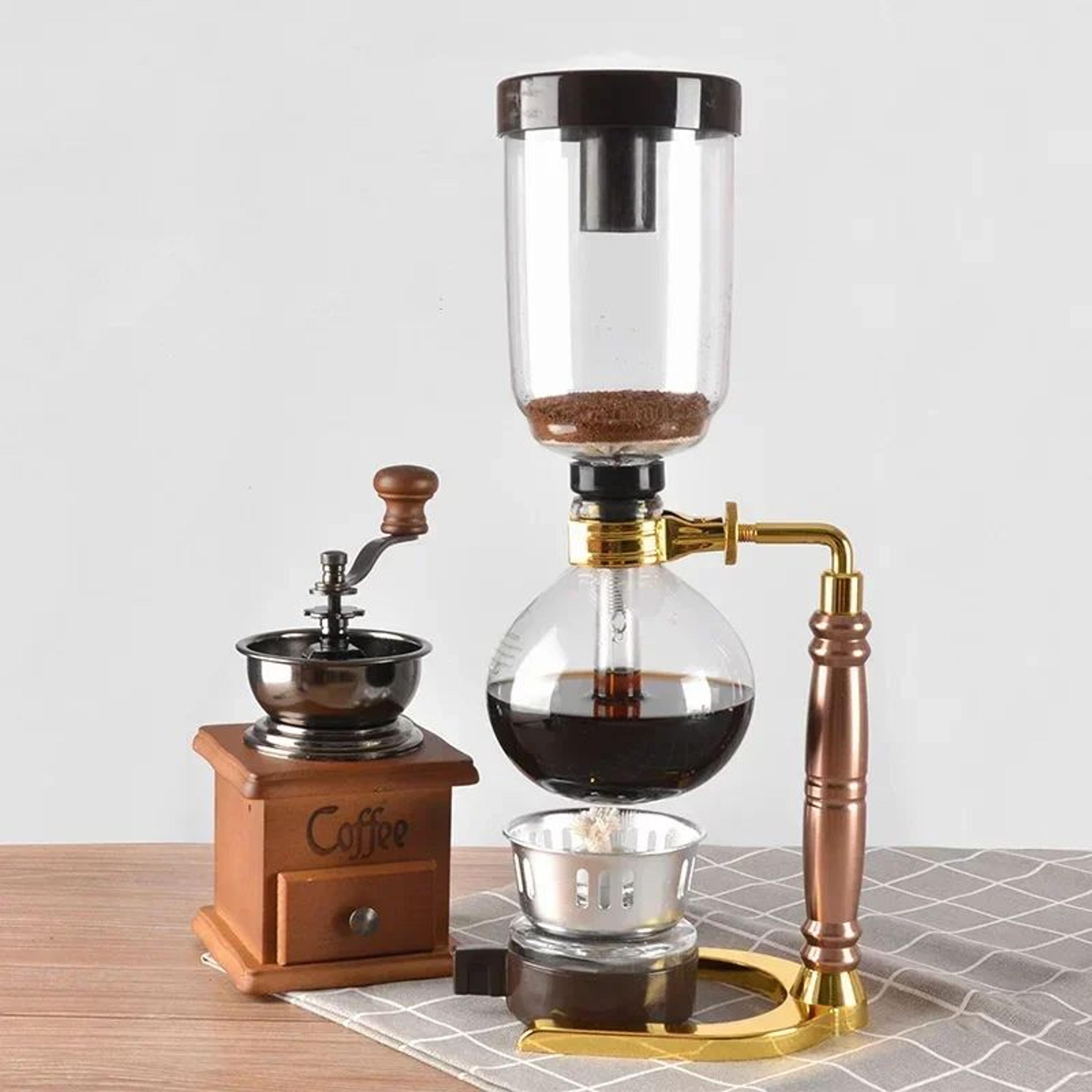 premium glass vacuum coffee maker & tea siphon brewer – 3 cup / 5 cup home barista system
